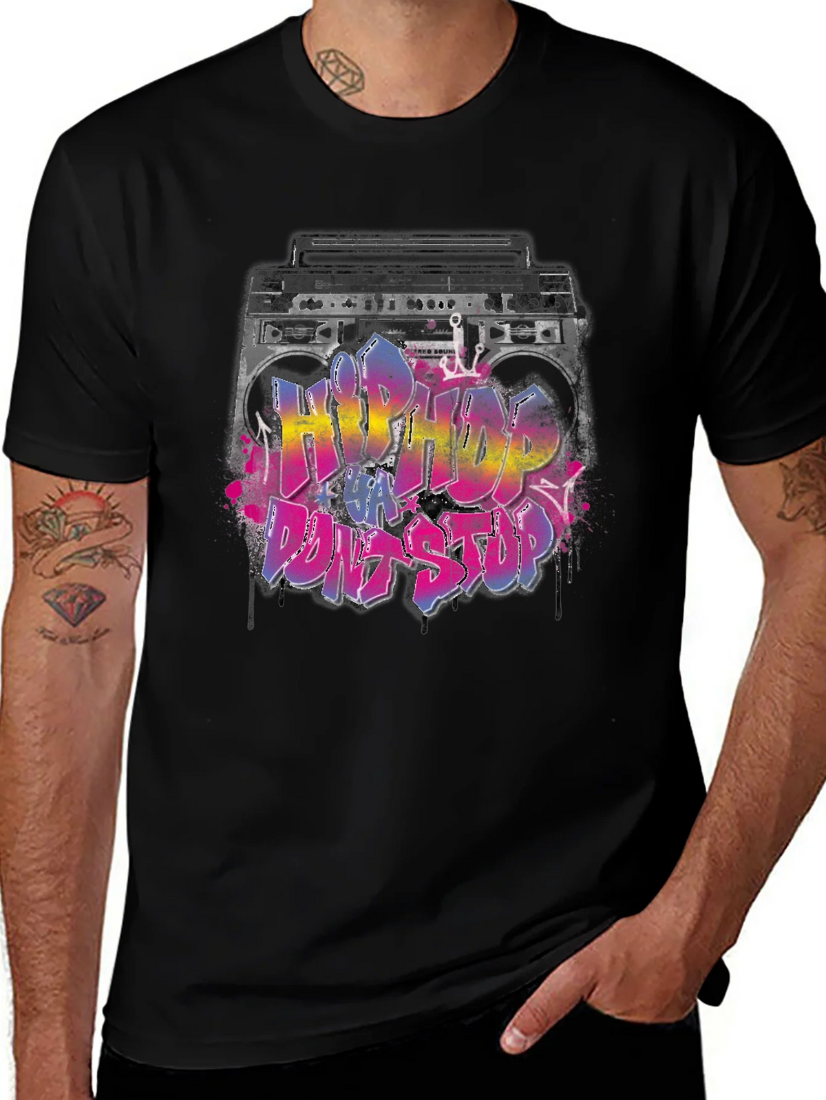 Hip Hop Boombox Graphic T-Shirt product image 1