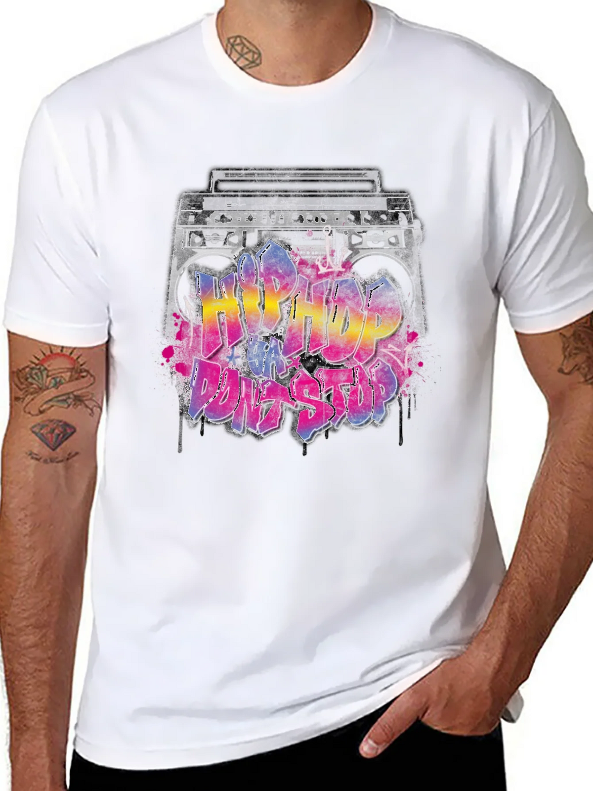 Hip Hop Boombox Graphic T-Shirt product image 6