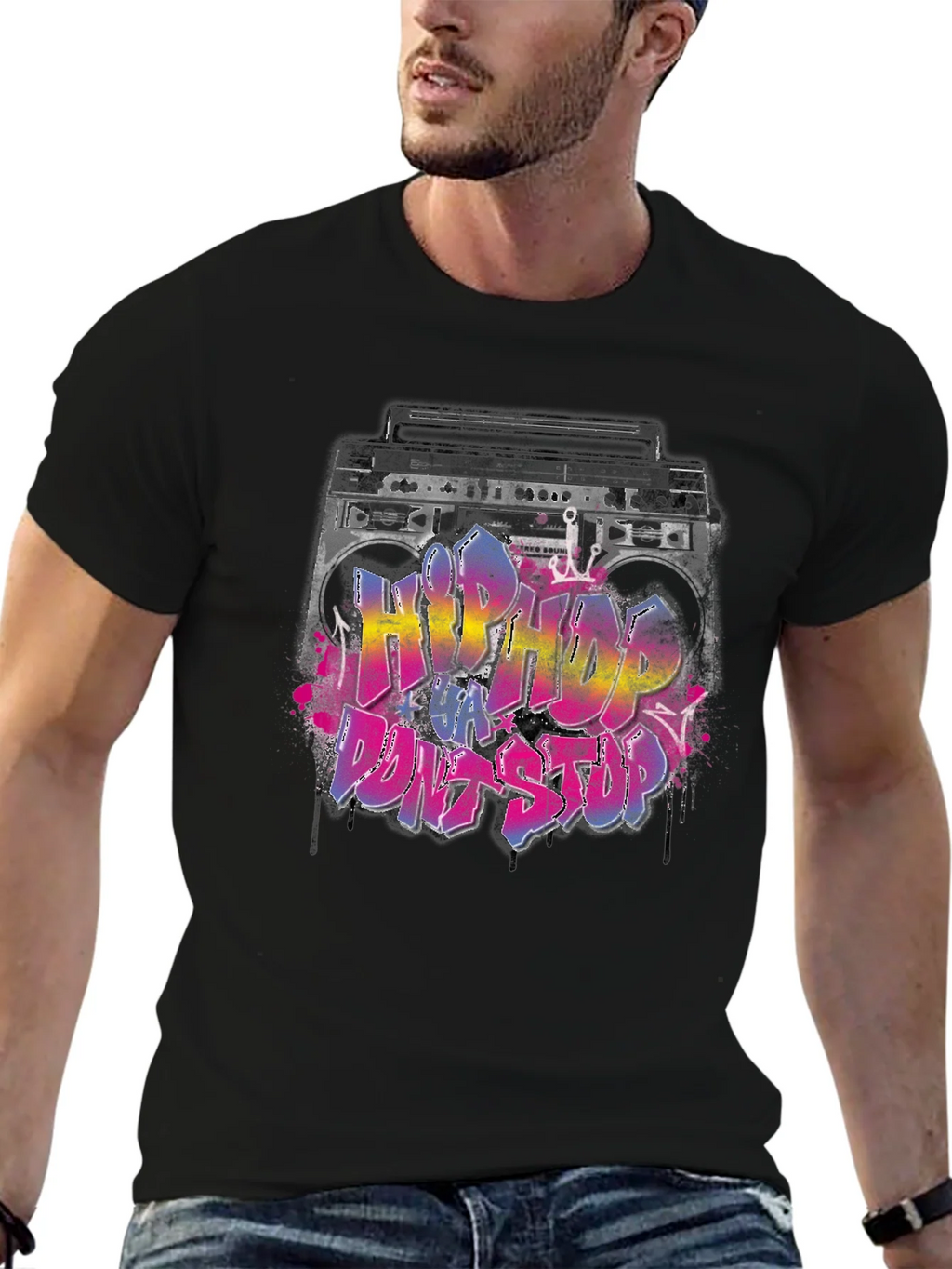Hip Hop Boombox Graphic T-Shirt product image 5