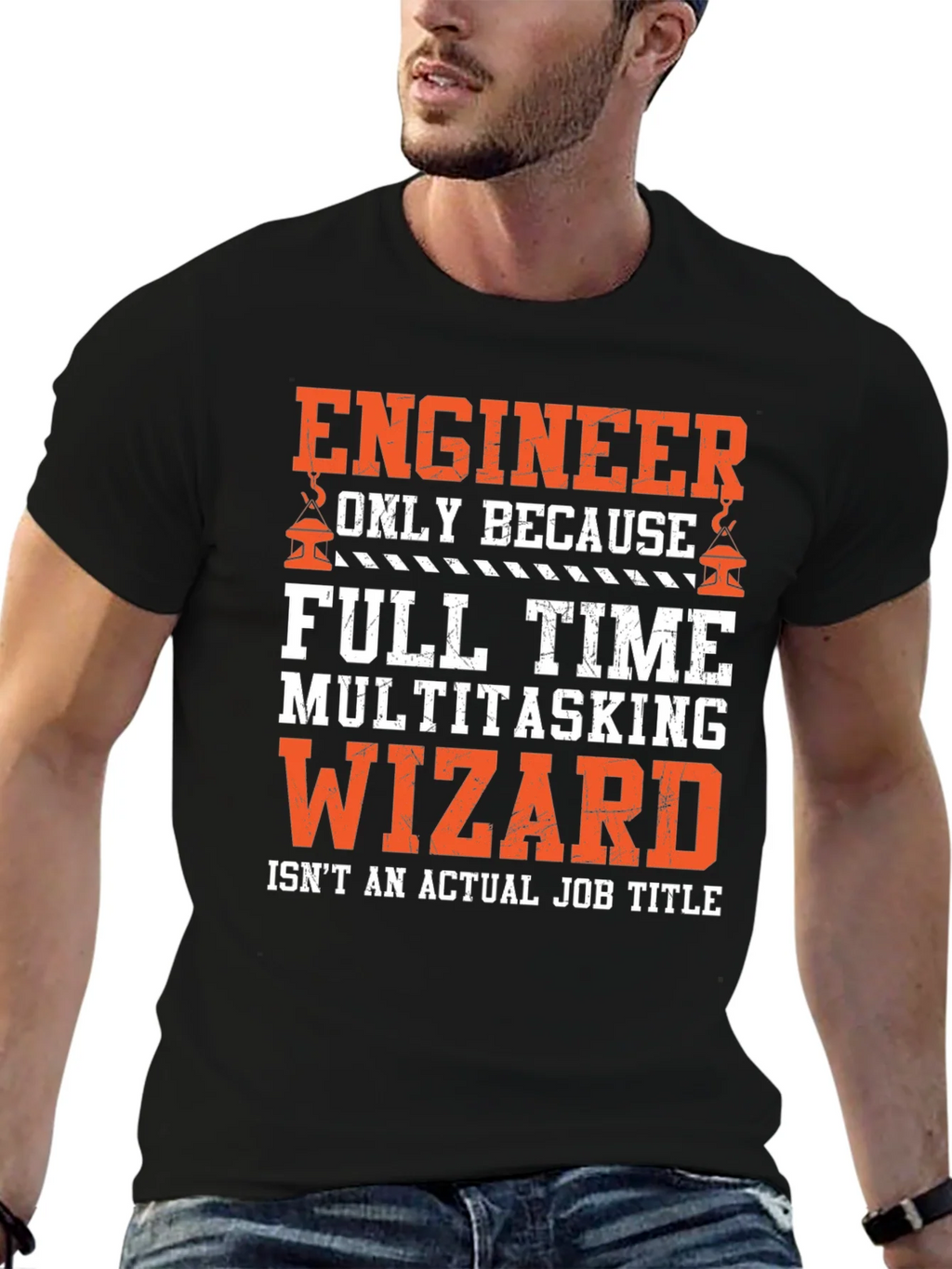 Engineer Multitasking Wizard Black Graphic T-Shirt product image 6