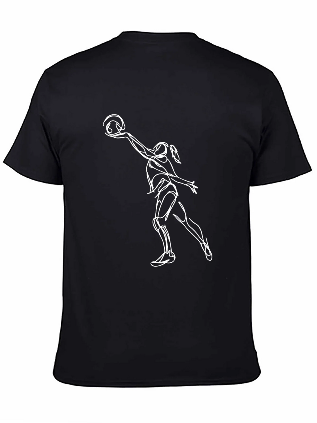 Volleyball Player Graphic Tee - Black Cotton T-Shirt product image 4