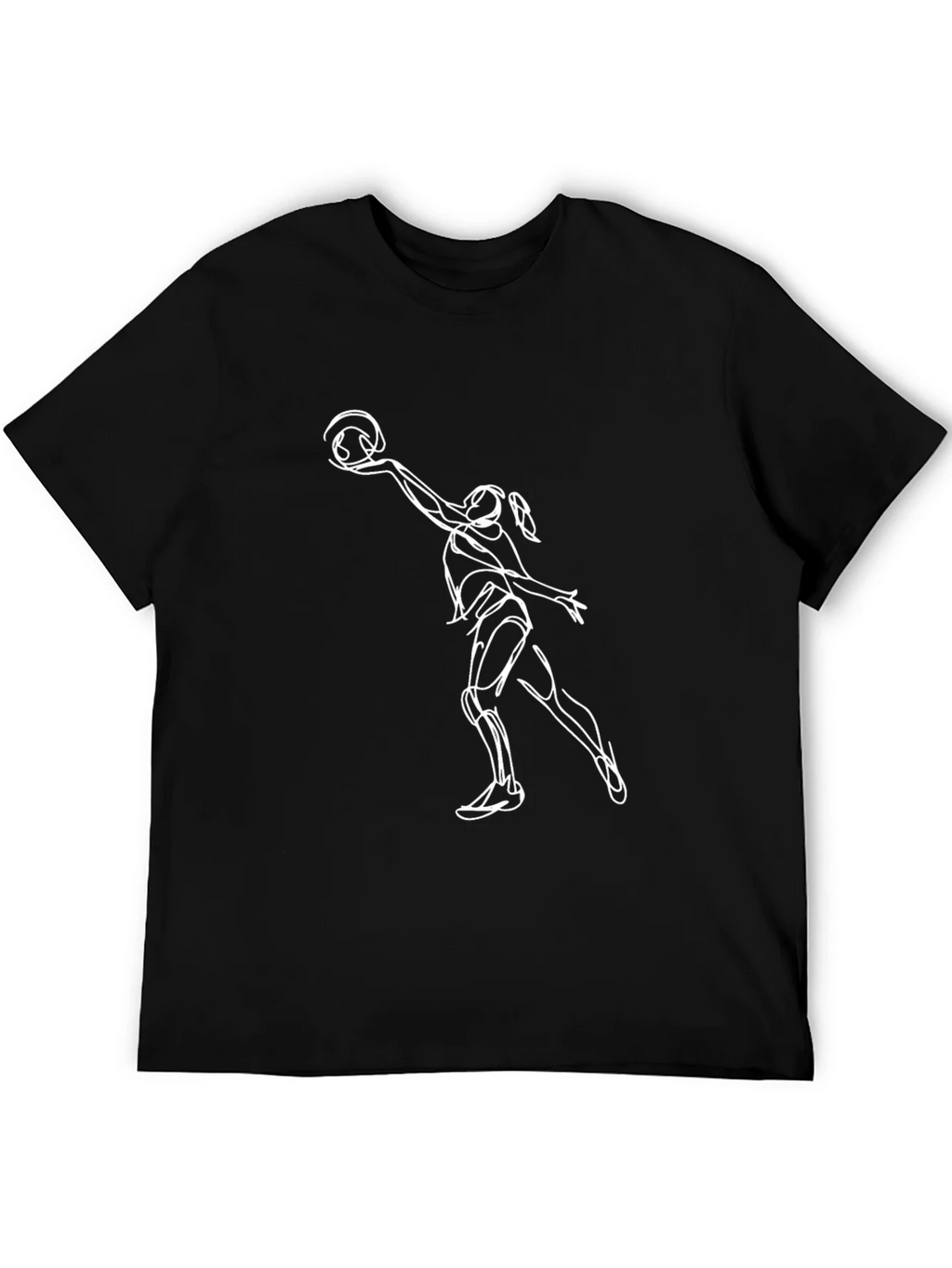 Volleyball Player Graphic Tee - Black Cotton T-Shirt product image 5