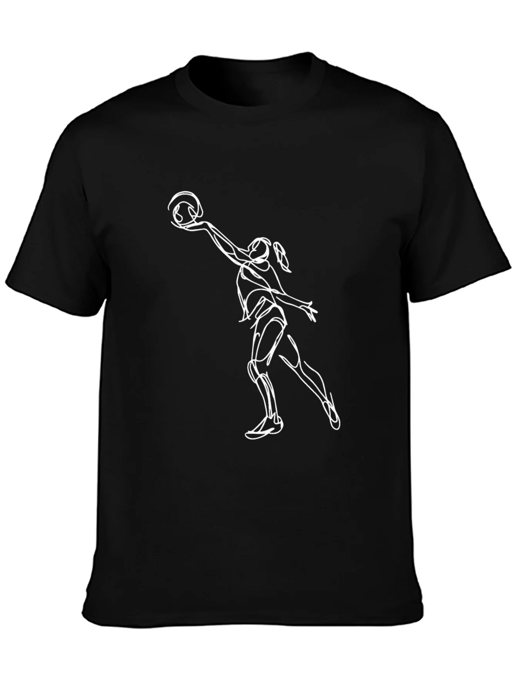 Volleyball Player Graphic Tee - Black Cotton T-Shirt product image 3