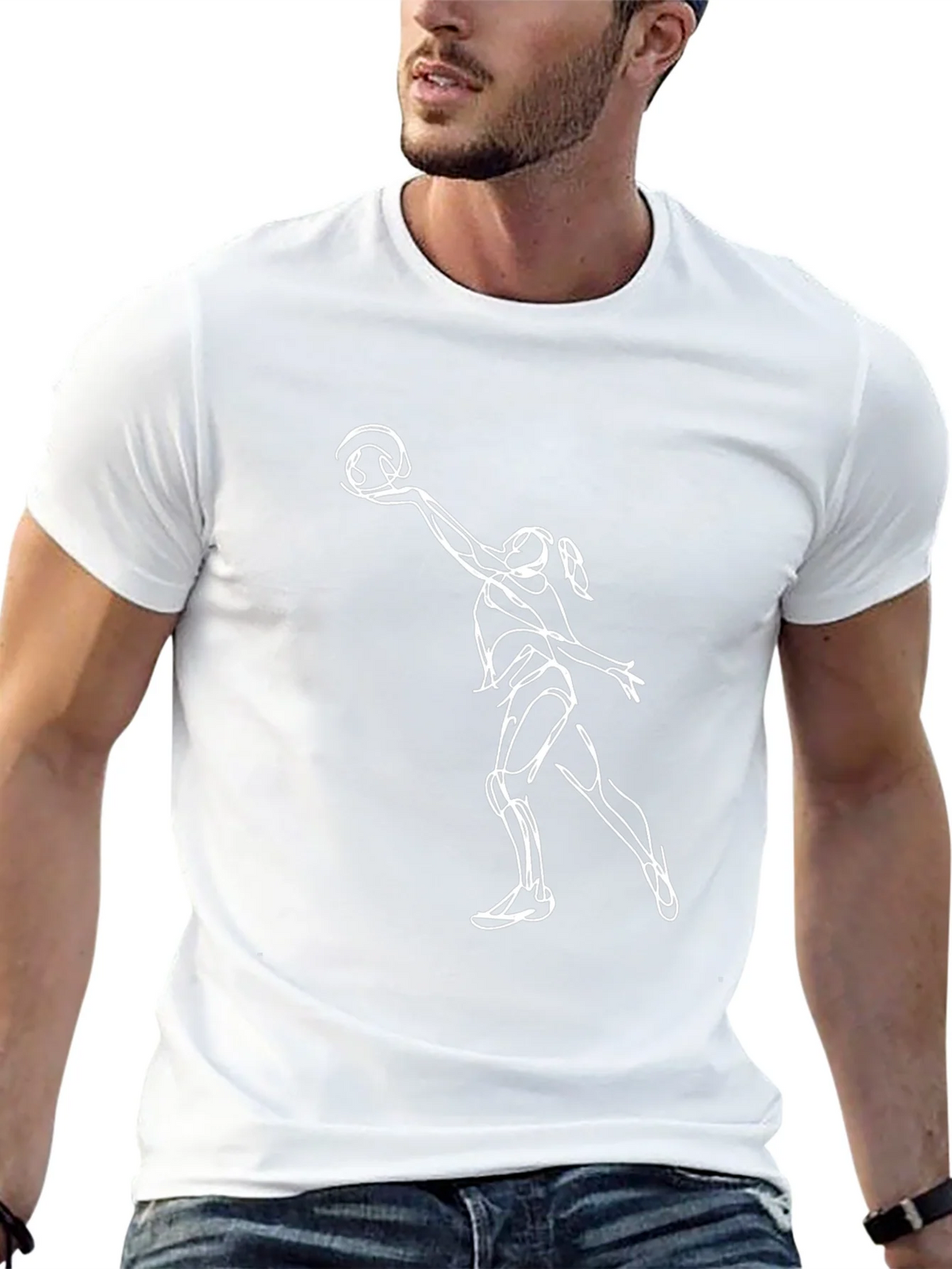 Volleyball Player Graphic Tee - Black Cotton T-Shirt product image 12