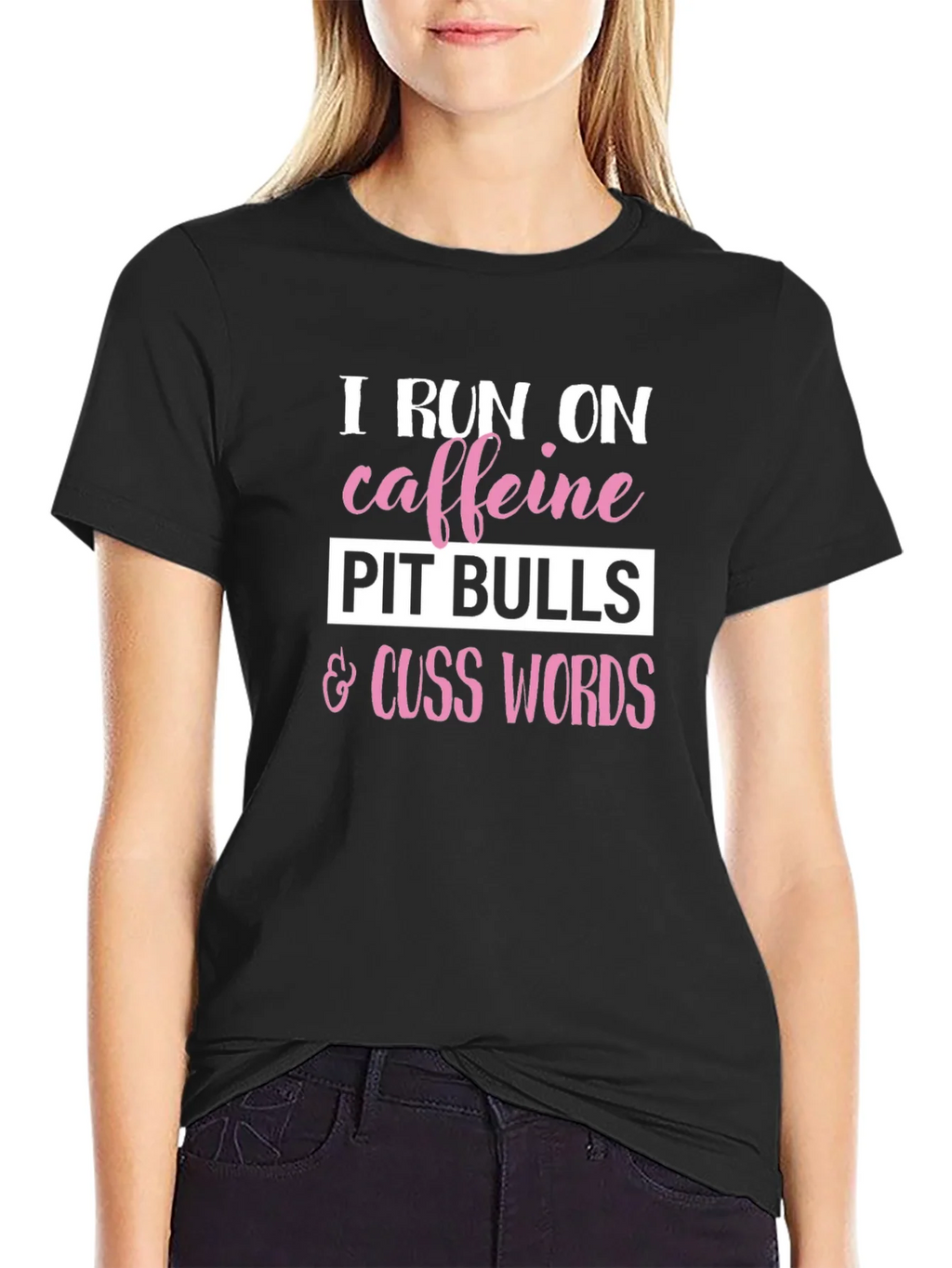 Caffeine Pitbulls Cuss Words Graphic Tee product image 2