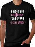 Caffeine Pitbulls Cuss Words Graphic Tee product image 1
