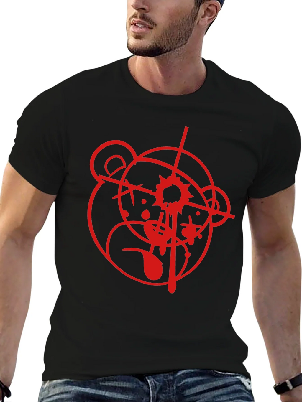 Graphic Bear Target Black T-Shirt product image 6