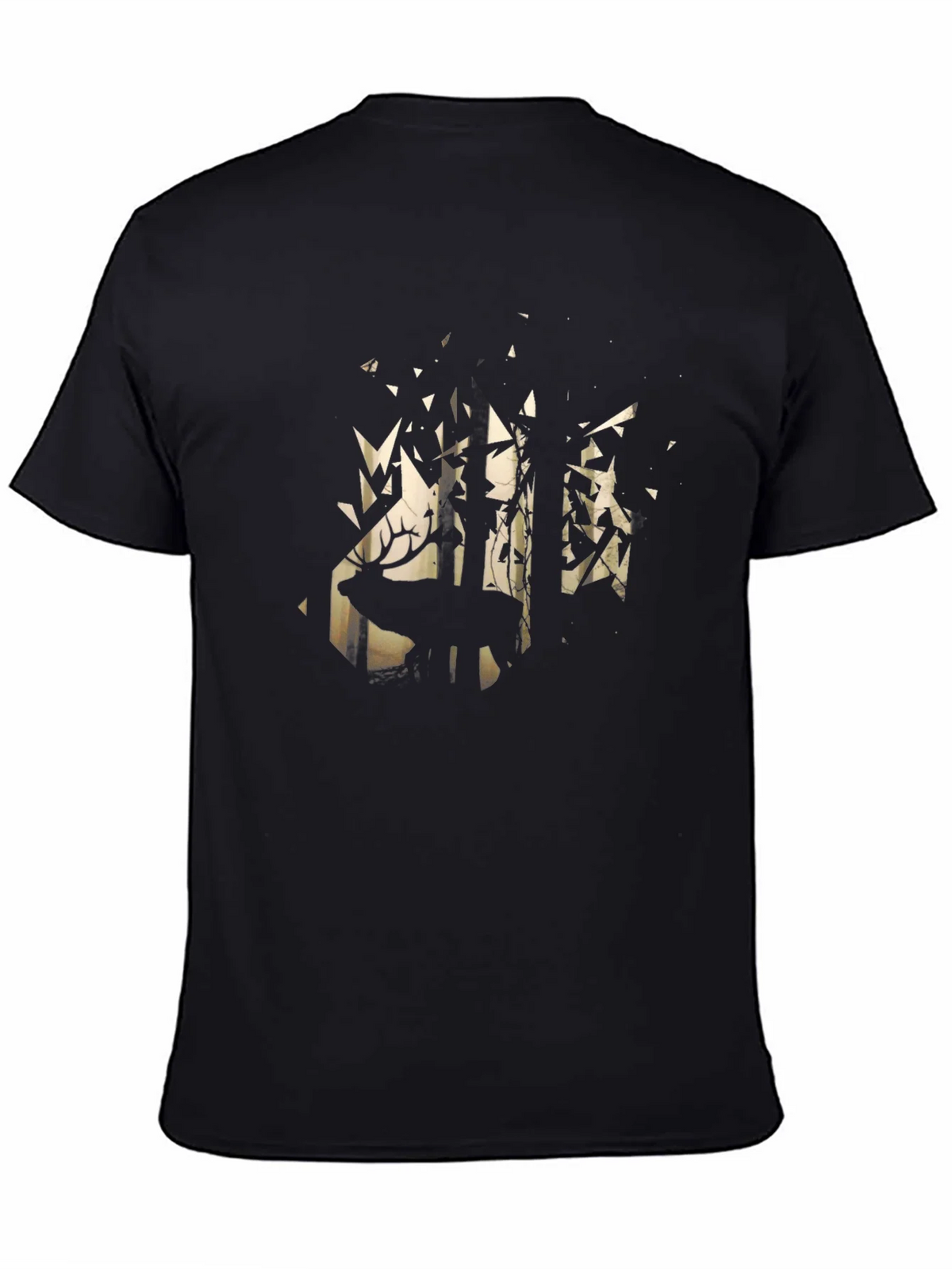 Mens Black Deer Forest Graphic Tee product image 3