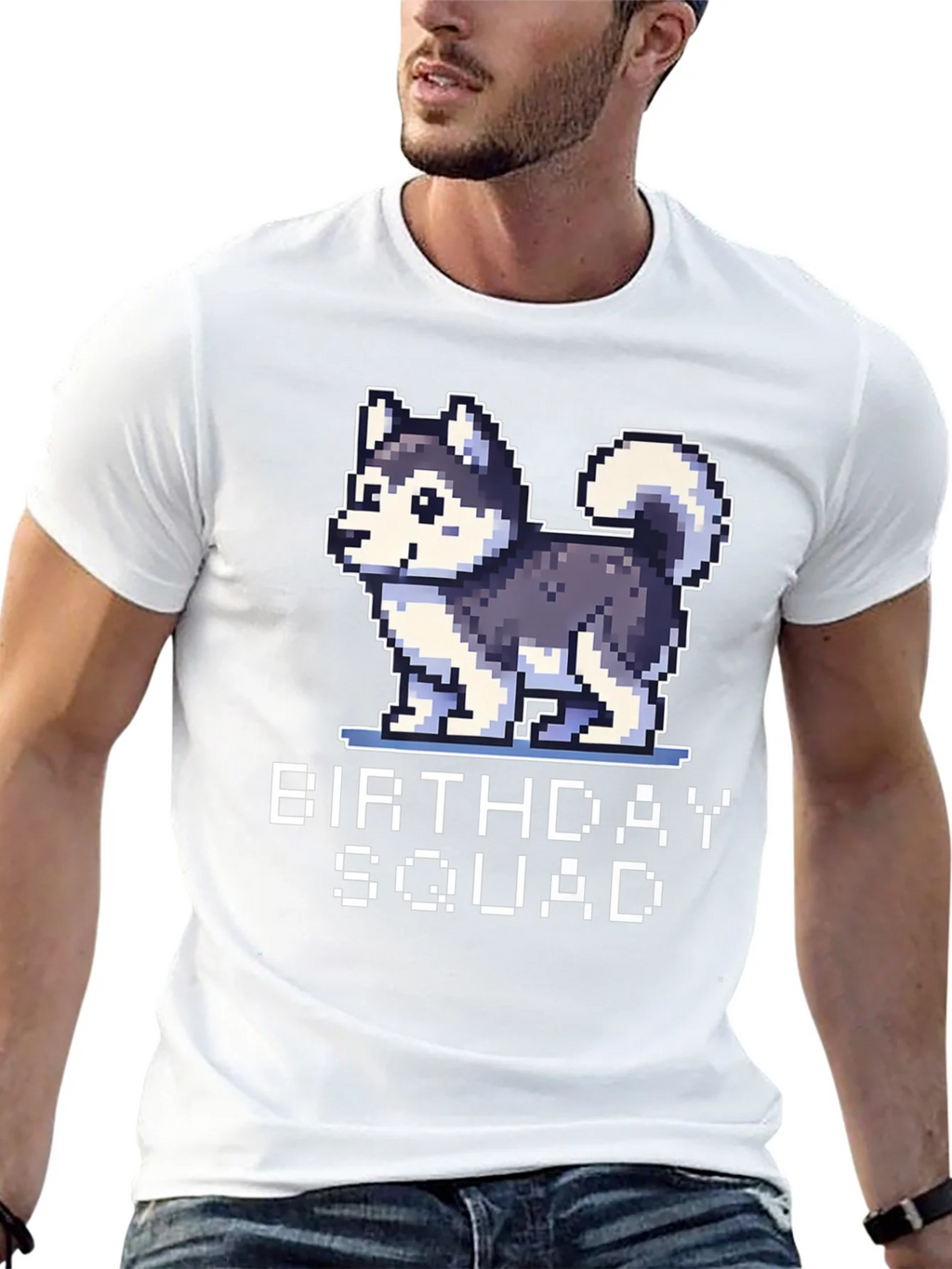 Birthday Squad Husky Pixel Art T-Shirt product image 12