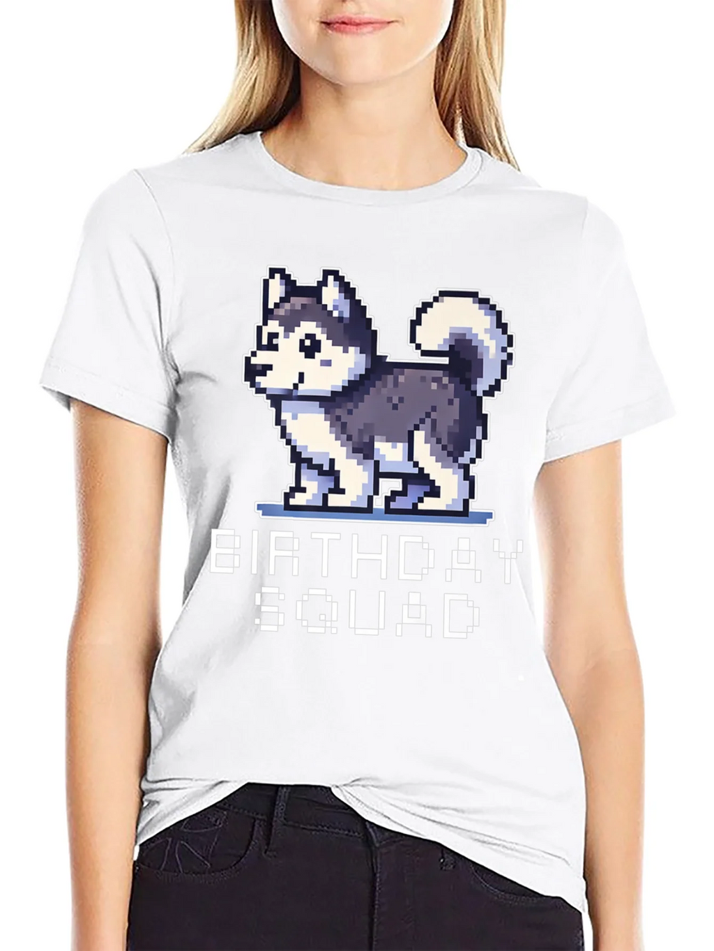 Birthday Squad Husky Pixel Art T-Shirt product image 8