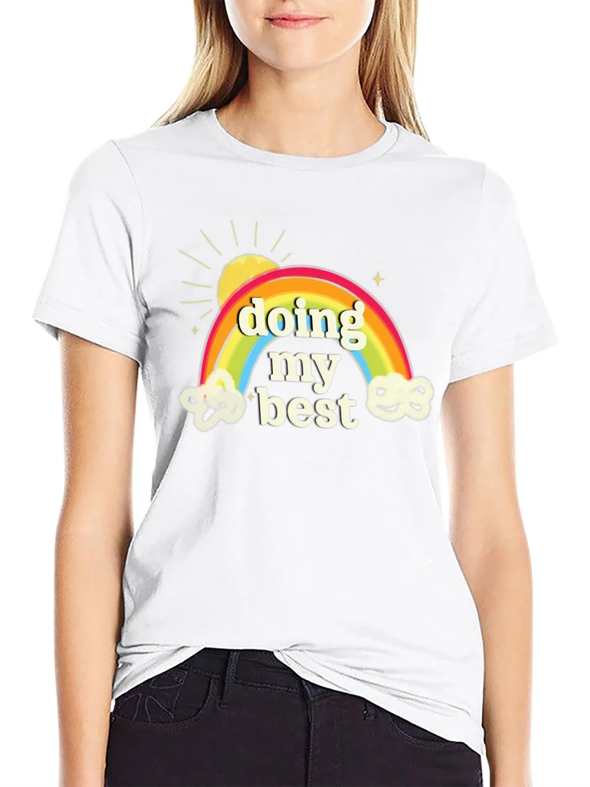 Doing My Best Rainbow Graphic Tee - Soft Cotton Comfort product image 2