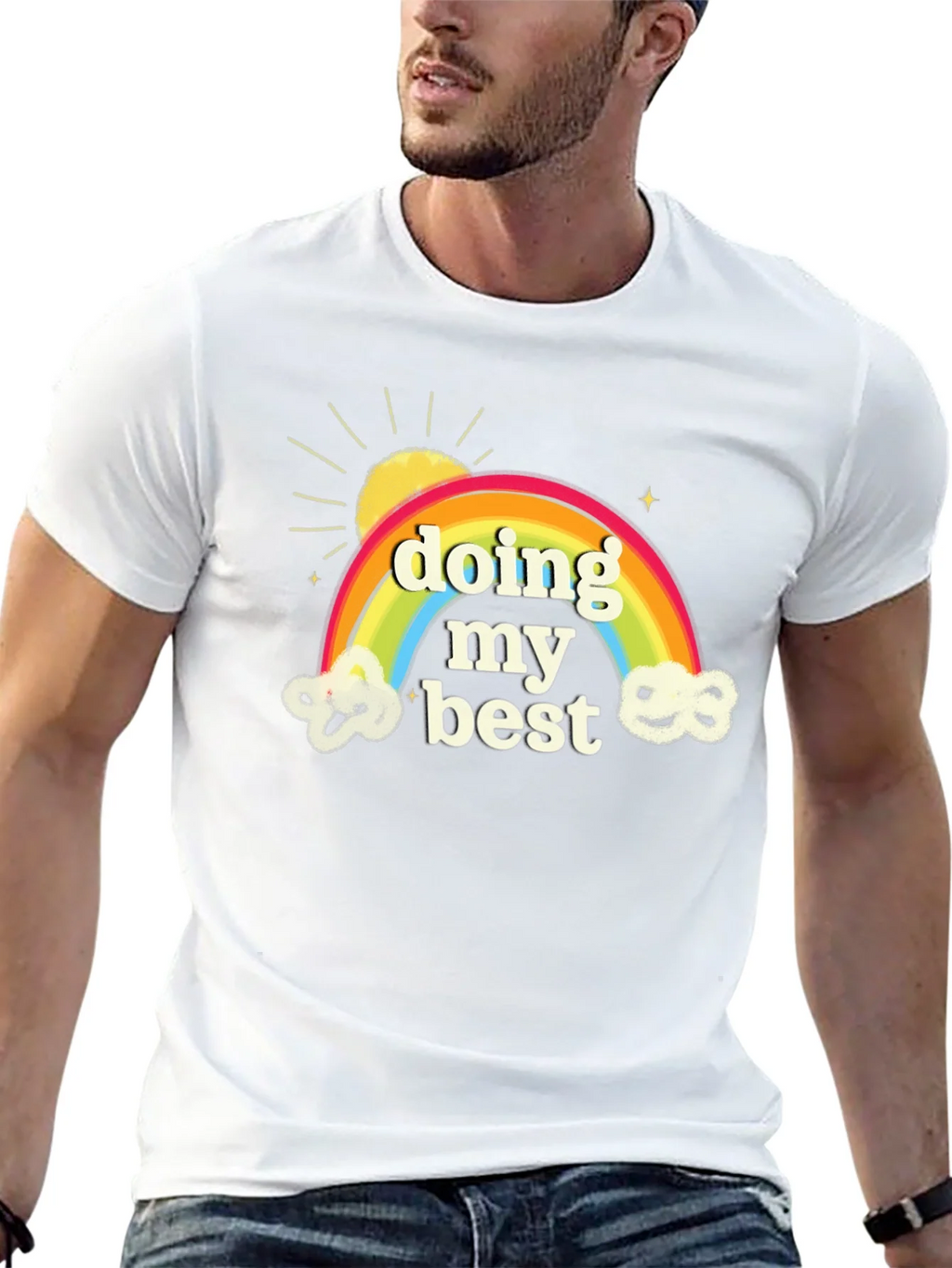 Doing My Best Rainbow Graphic Tee - Soft Cotton Comfort product image 5