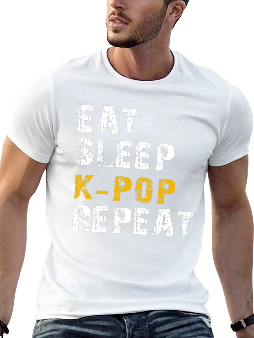 Eat Sleep K-Pop Repeat Black T-Shirt product image 12