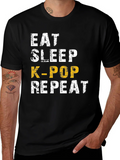 Eat Sleep K-Pop Repeat Black T-Shirt product image 1