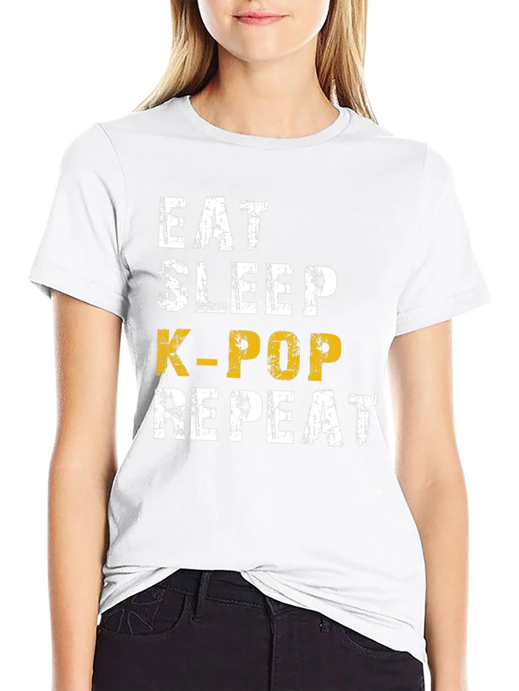 Eat Sleep K-Pop Repeat Black T-Shirt product image 8