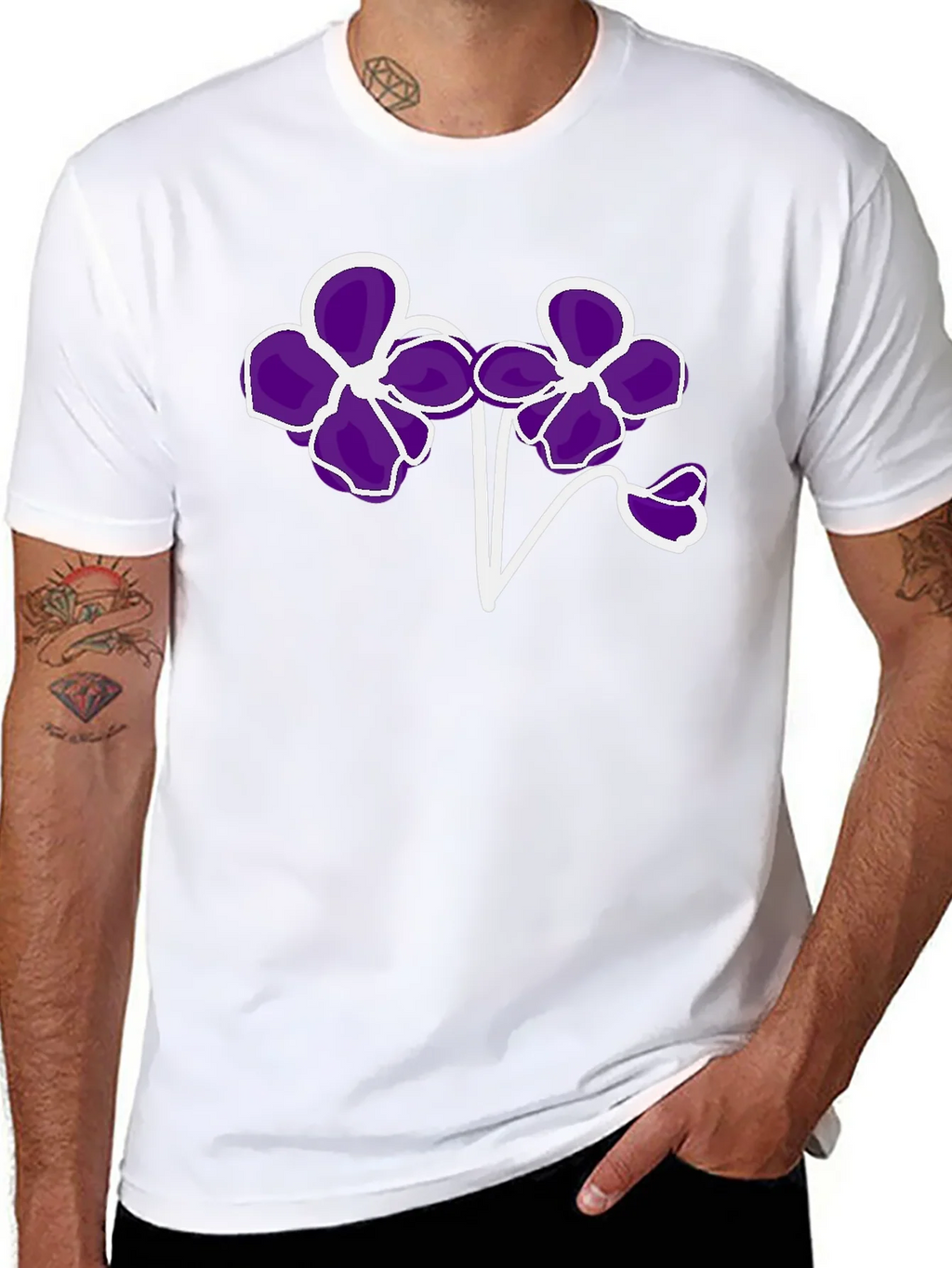 Floral T-Shirt - Bold Purple Flower Design product image 7
