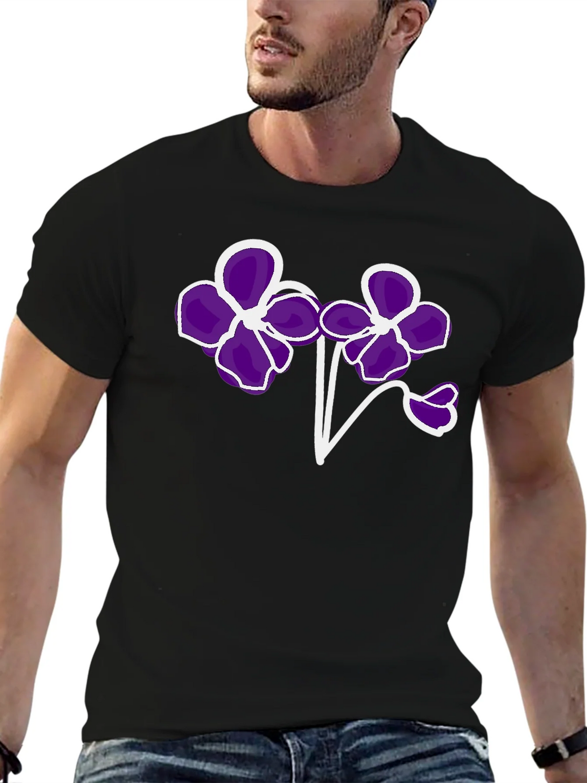 Floral T-Shirt - Bold Purple Flower Design product image 6