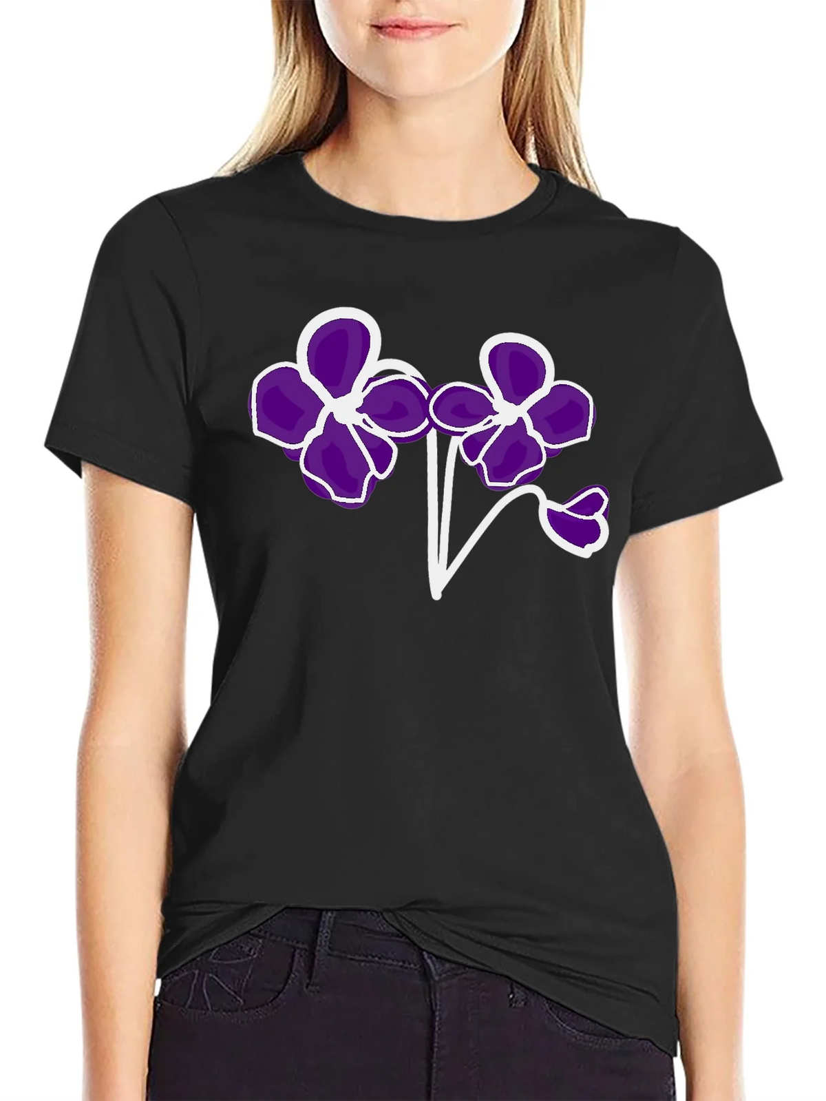 Floral T-Shirt - Bold Purple Flower Design product image 2