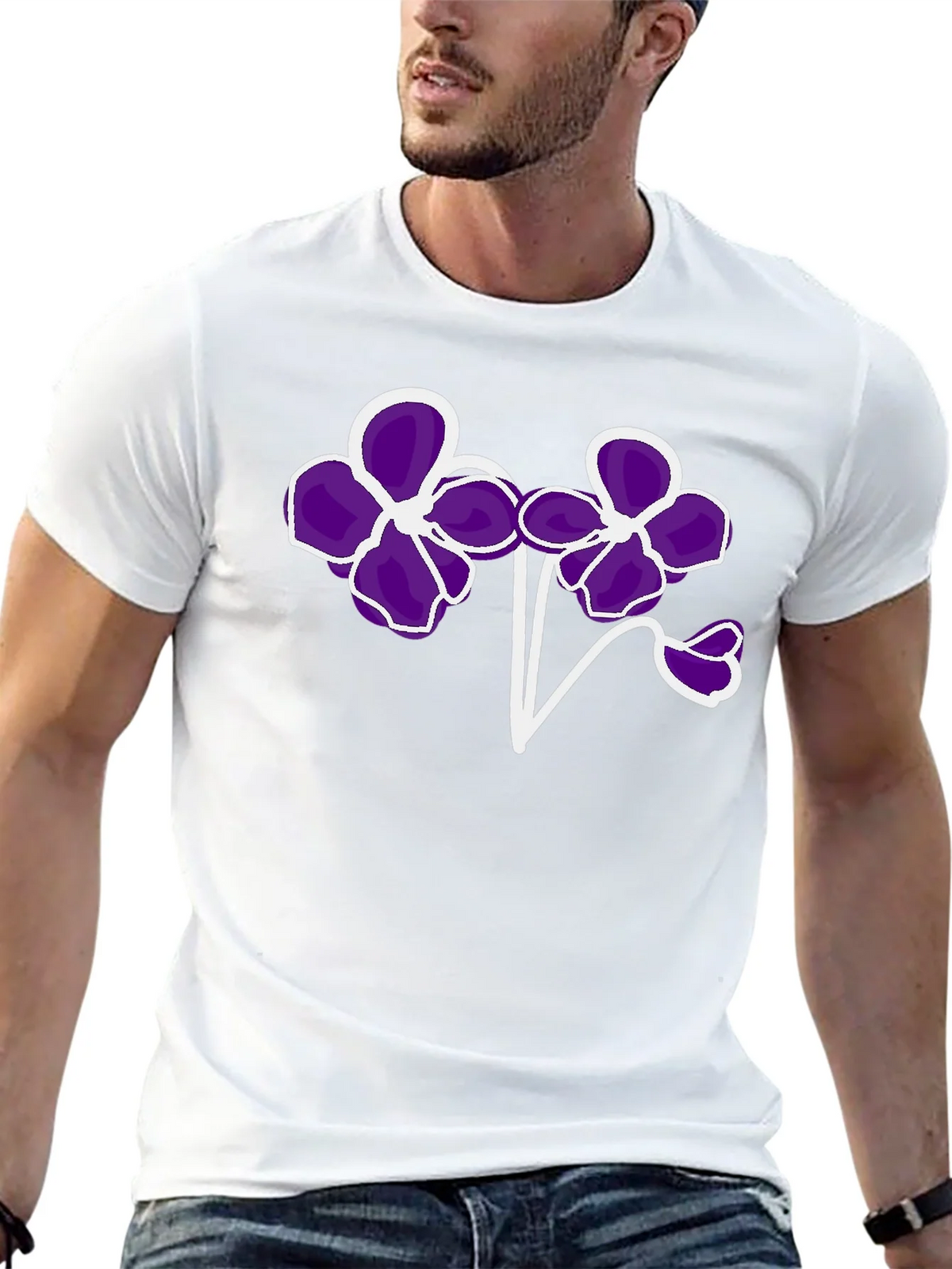 Floral T-Shirt - Bold Purple Flower Design product image 12