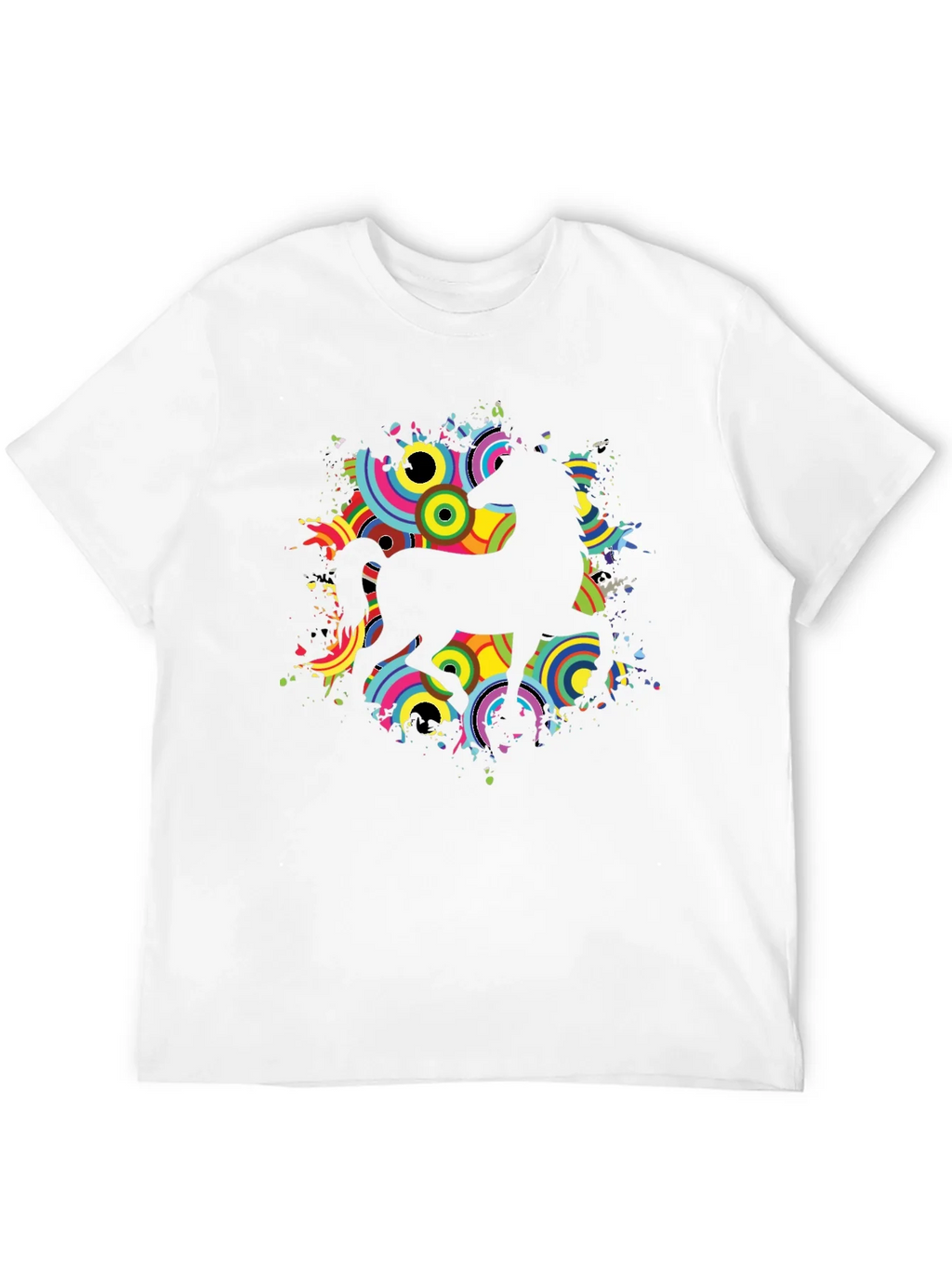 Black T-Shirt with Retro Unicorn Design product image 3