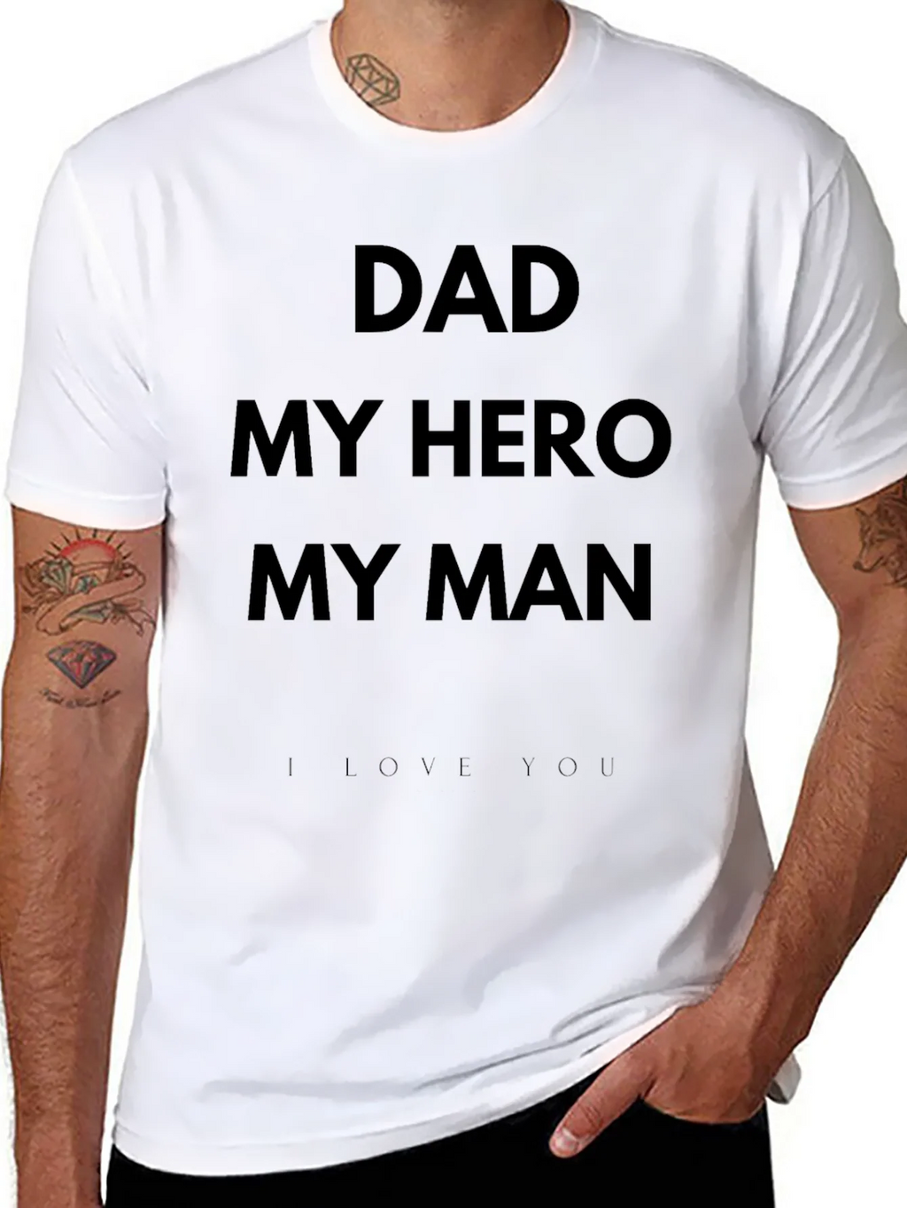 Dad My Hero My Man Black T-Shirt product image 3