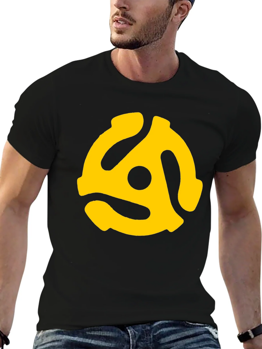 Retro 45 RPM Record Adapter T-Shirt product image 4