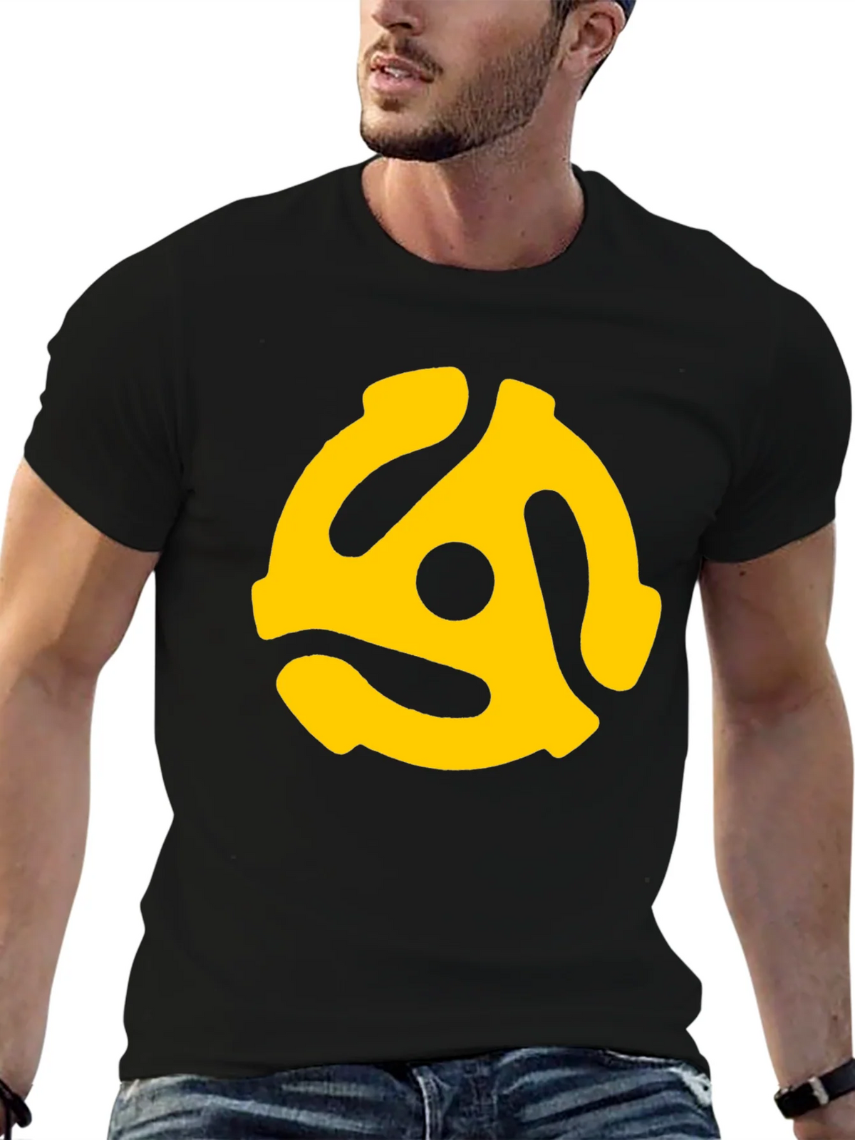 Retro 45 RPM Record Adapter T-Shirt product image 4