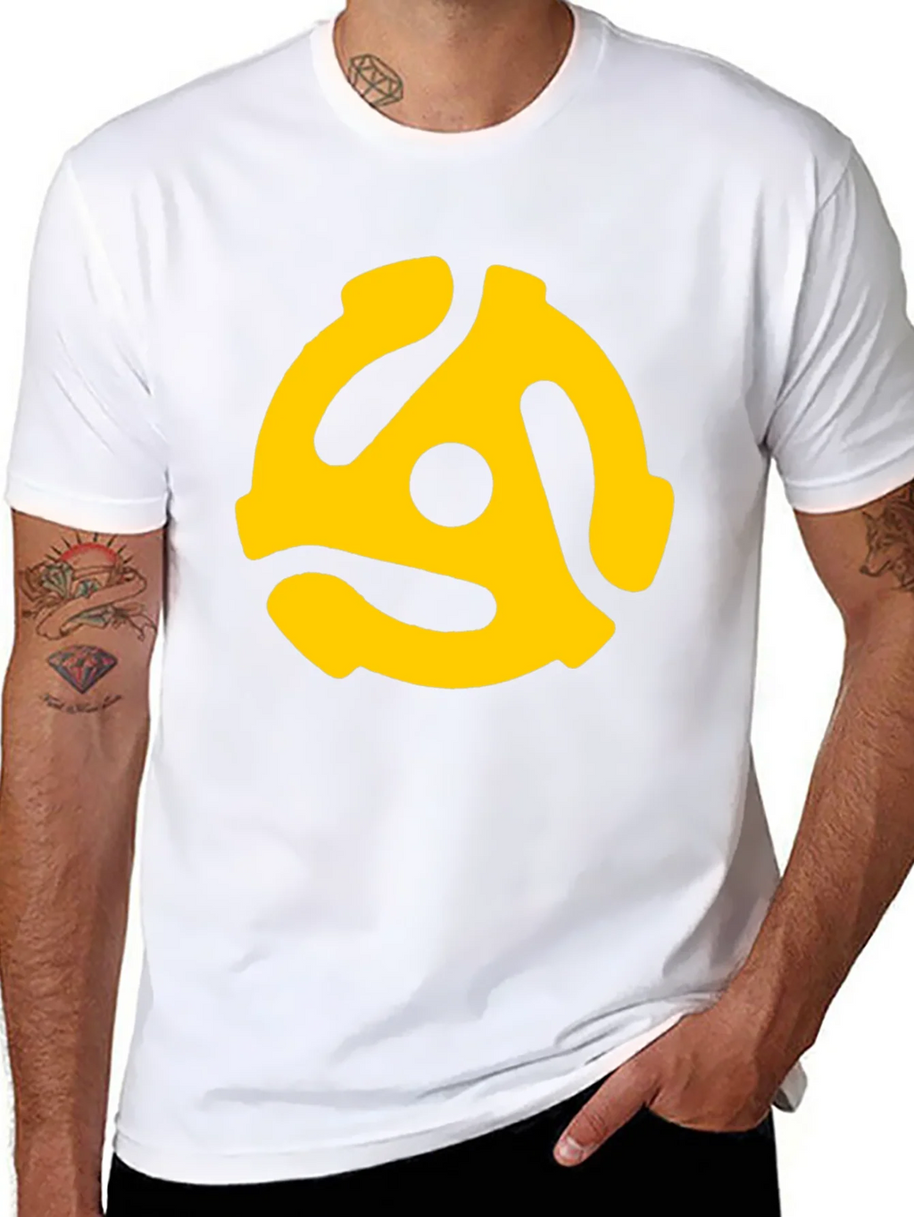 Retro 45 RPM Record Adapter T-Shirt product image 5