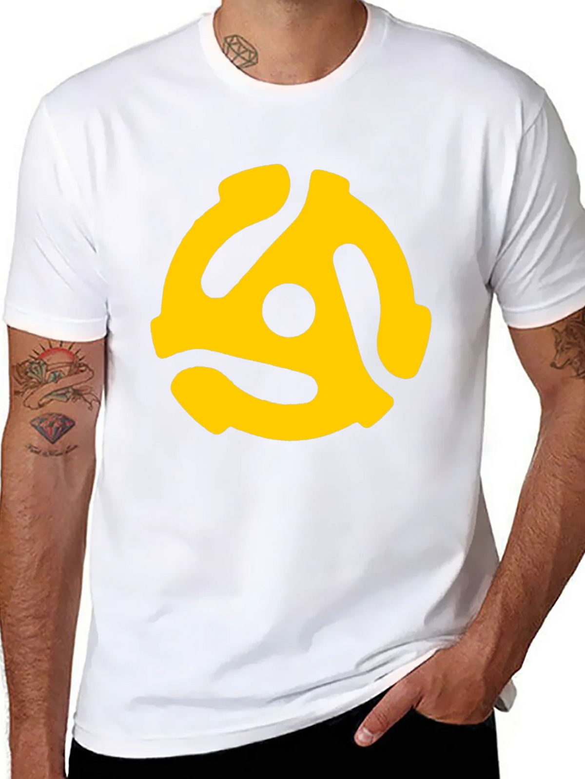 Retro 45 RPM Record Adapter T-Shirt product image 5