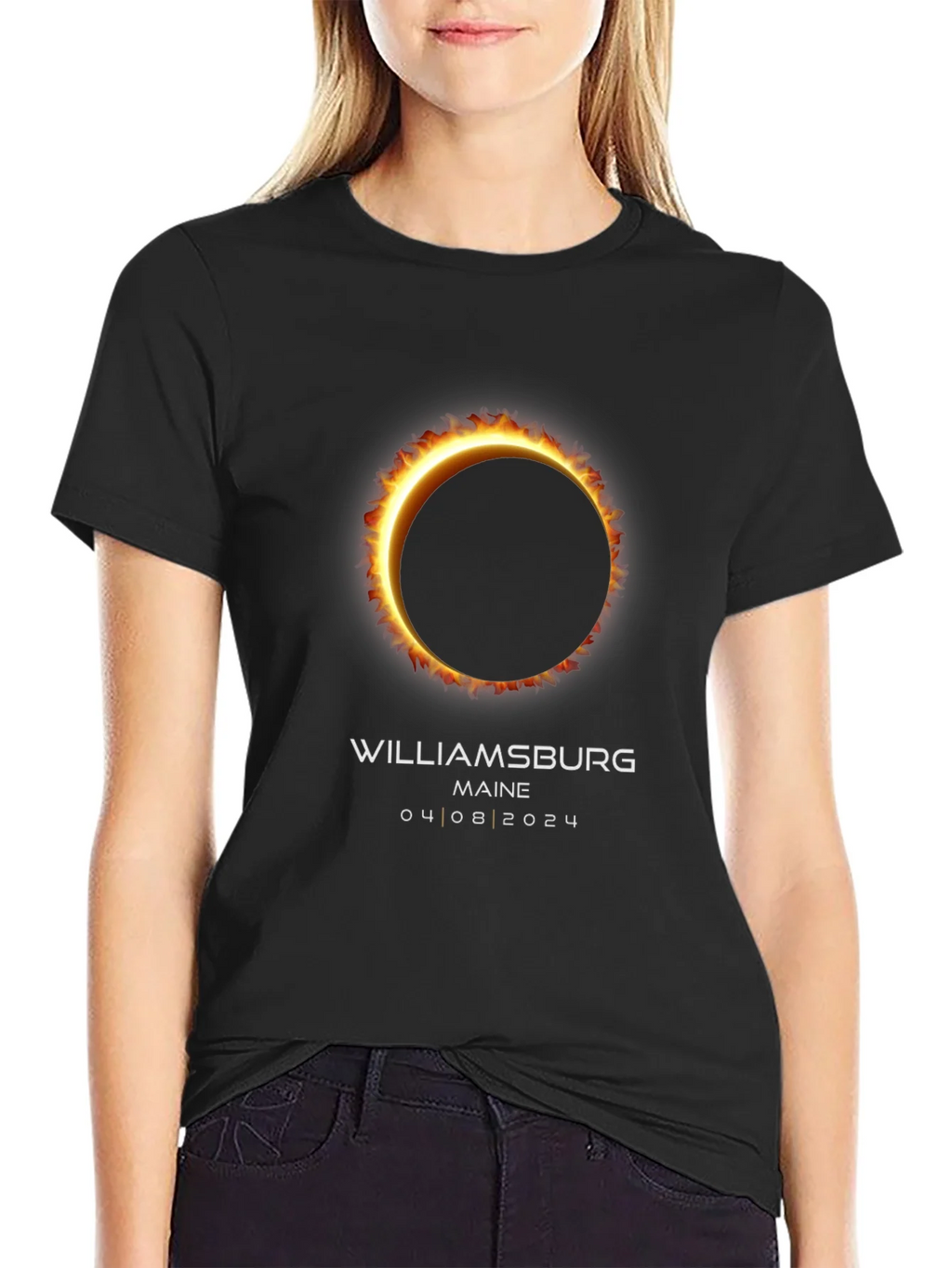 Williamsburg Maine Eclipse 2024 T-Shirt product image 2