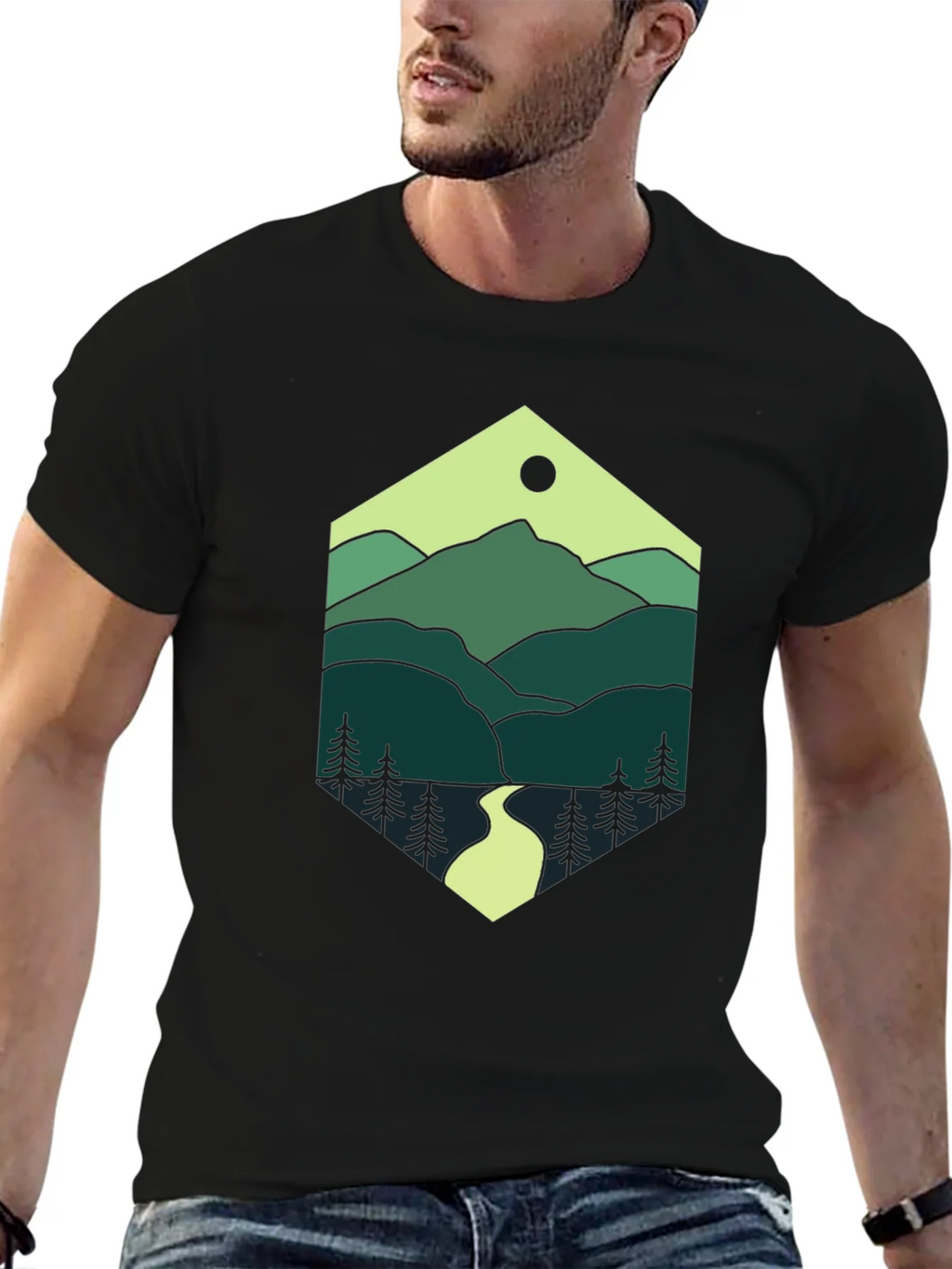 Nature Hexagon Tee - Mountain Graphic T-Shirt product image 6