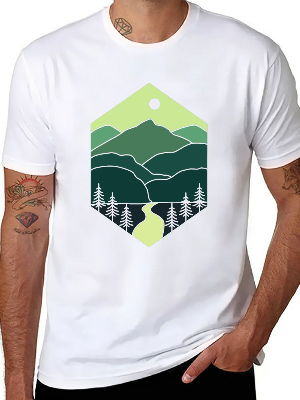 Nature Hexagon Tee - Mountain Graphic T-Shirt product image 7