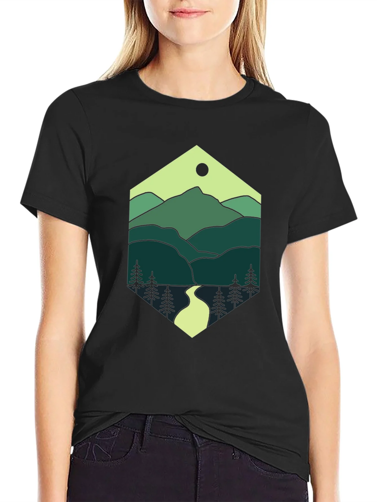 Nature Hexagon Tee - Mountain Graphic T-Shirt product image 2
