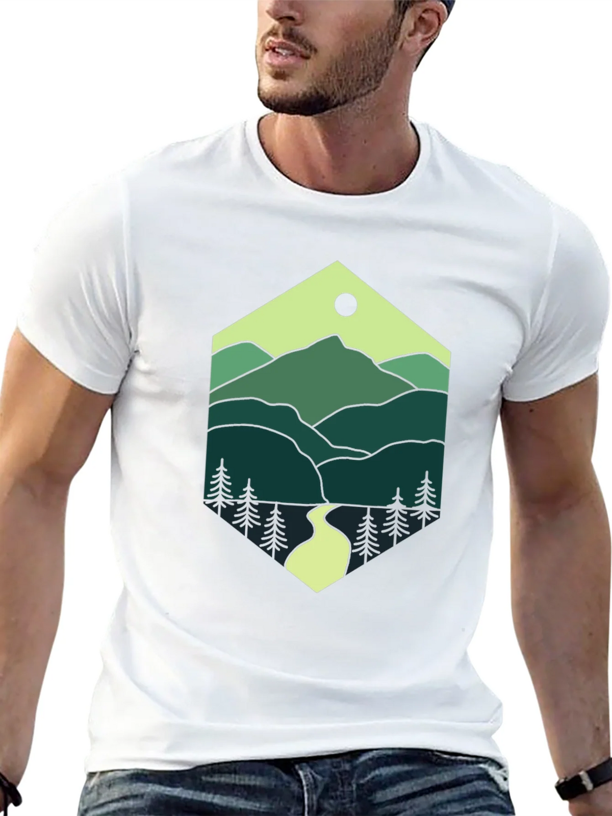 Nature Hexagon Tee - Mountain Graphic T-Shirt product image 12