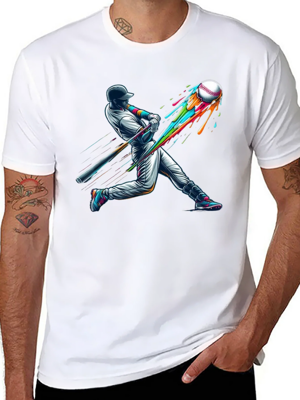 Baseball Hit T-Shirt - Colorful Design product image 1