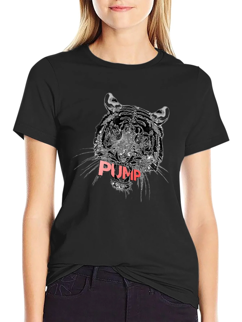 Tiger PUMP Graphic Tee - Black Cotton T-Shirt product image 2