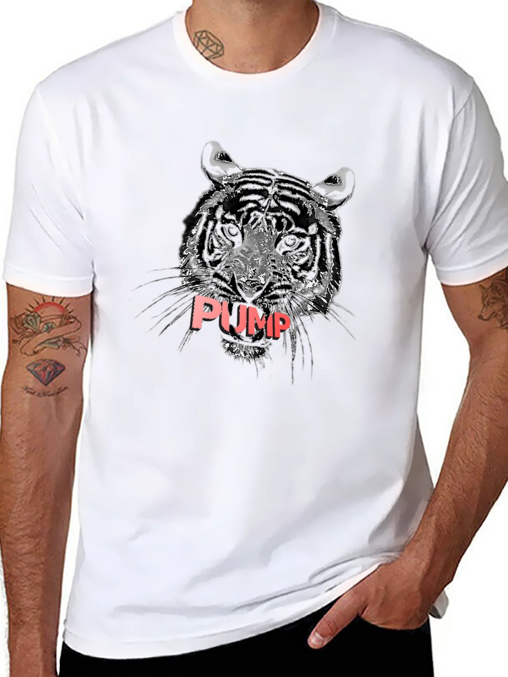Tiger PUMP Graphic Tee - Black Cotton T-Shirt product image 7