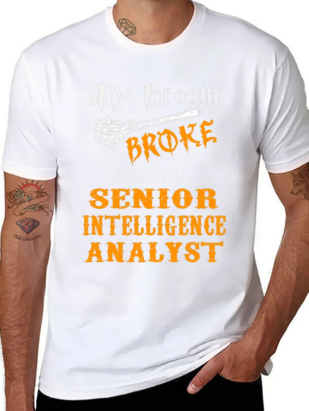 My Broom Broke T-Shirt - Intelligence Analyst product image 5