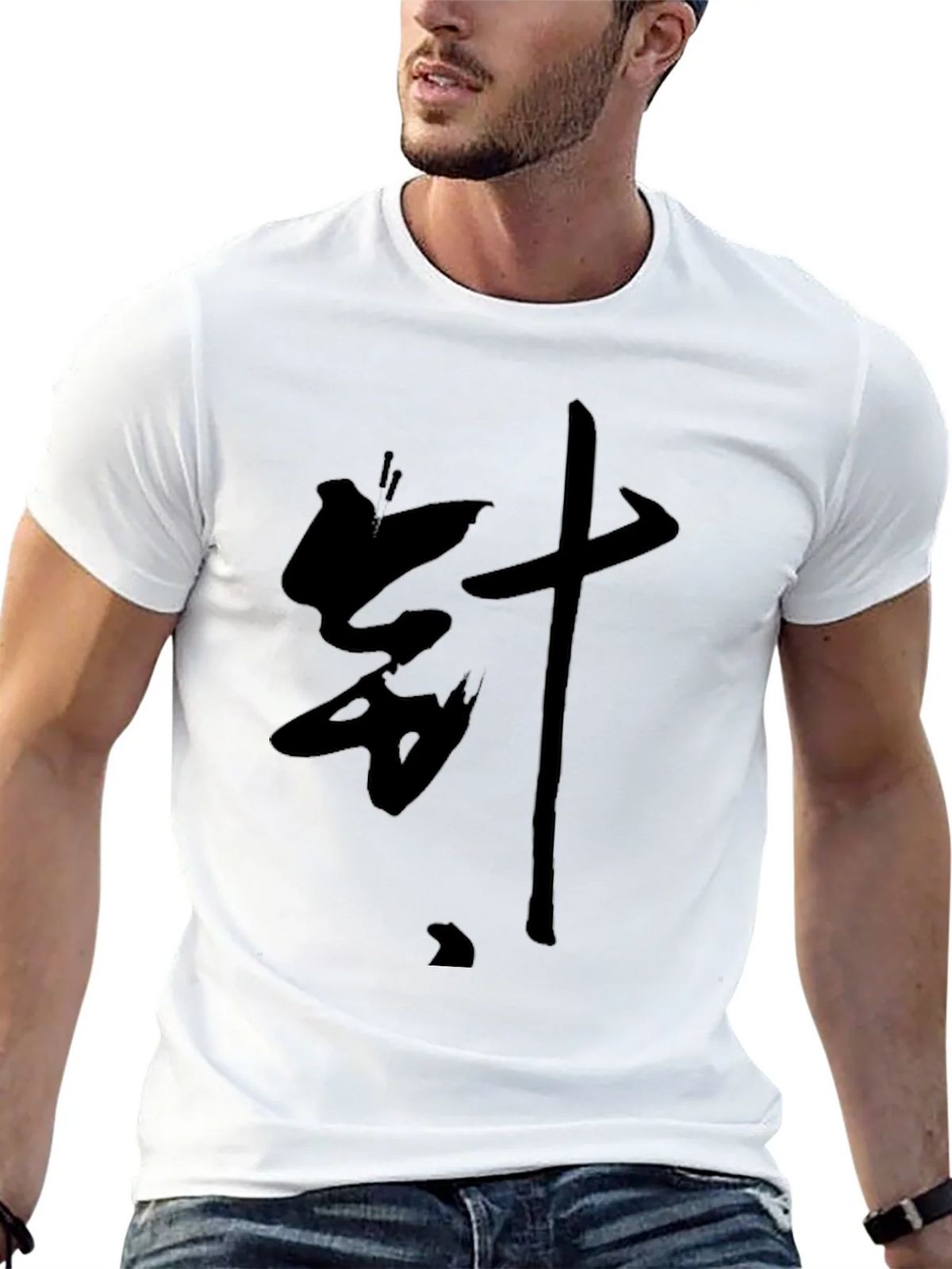 Black T-Shirt with Bold Asian Lettering product image 12