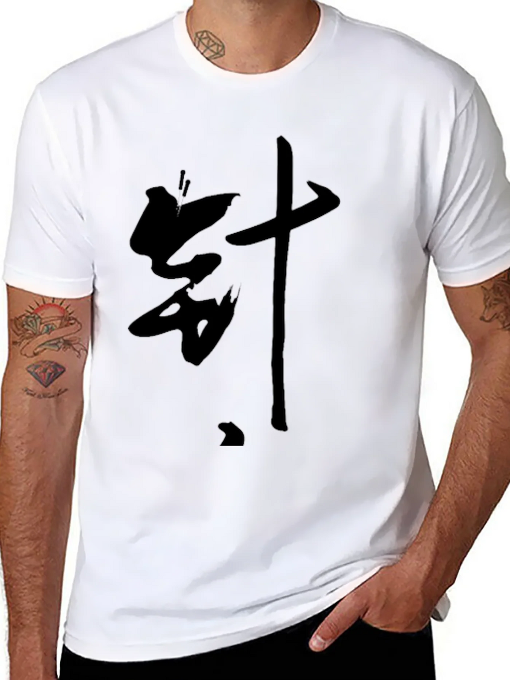 Black T-Shirt with Bold Asian Lettering product image 7