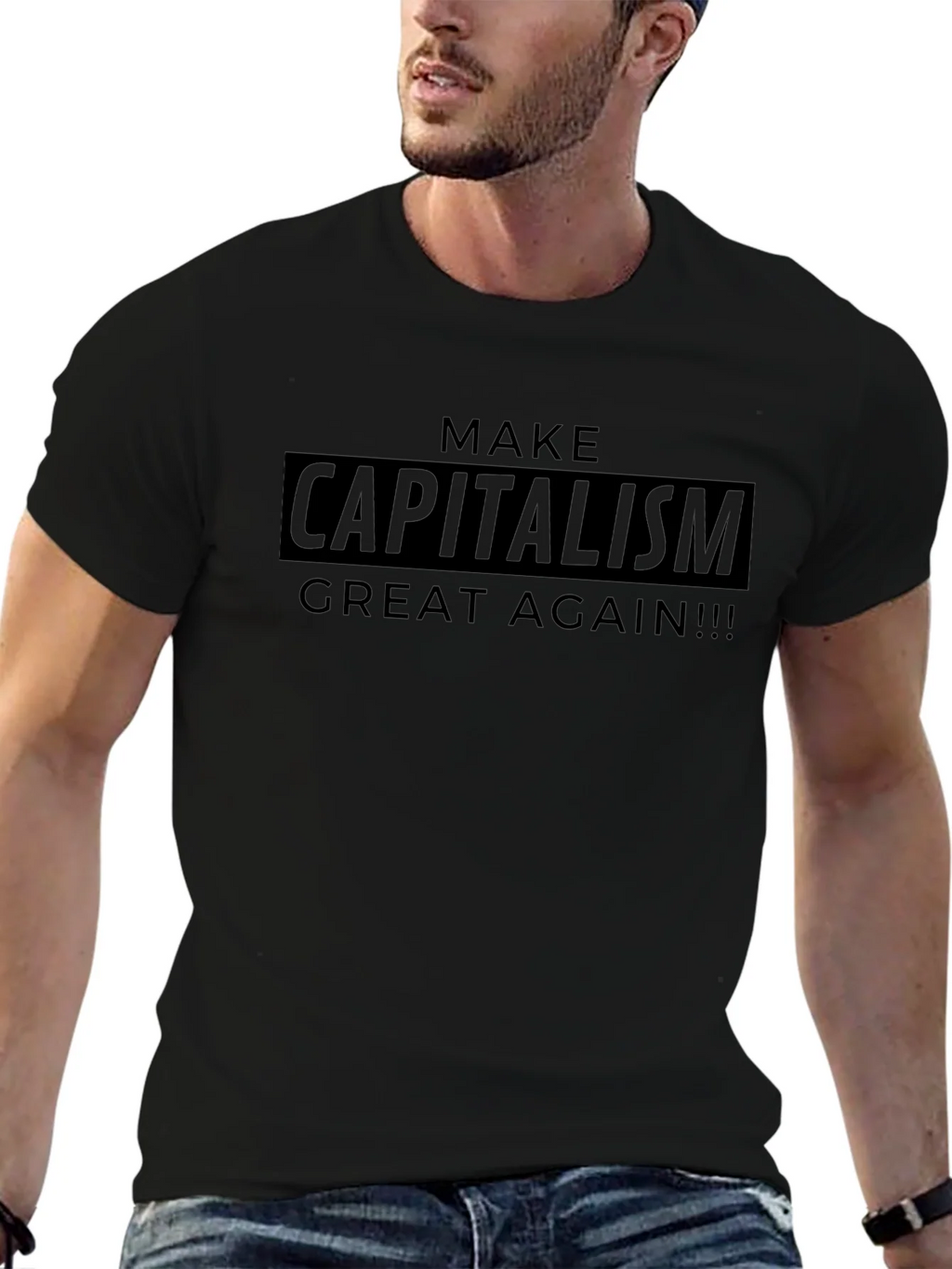 Make Capitalism Great Again Black T-Shirt product image 6
