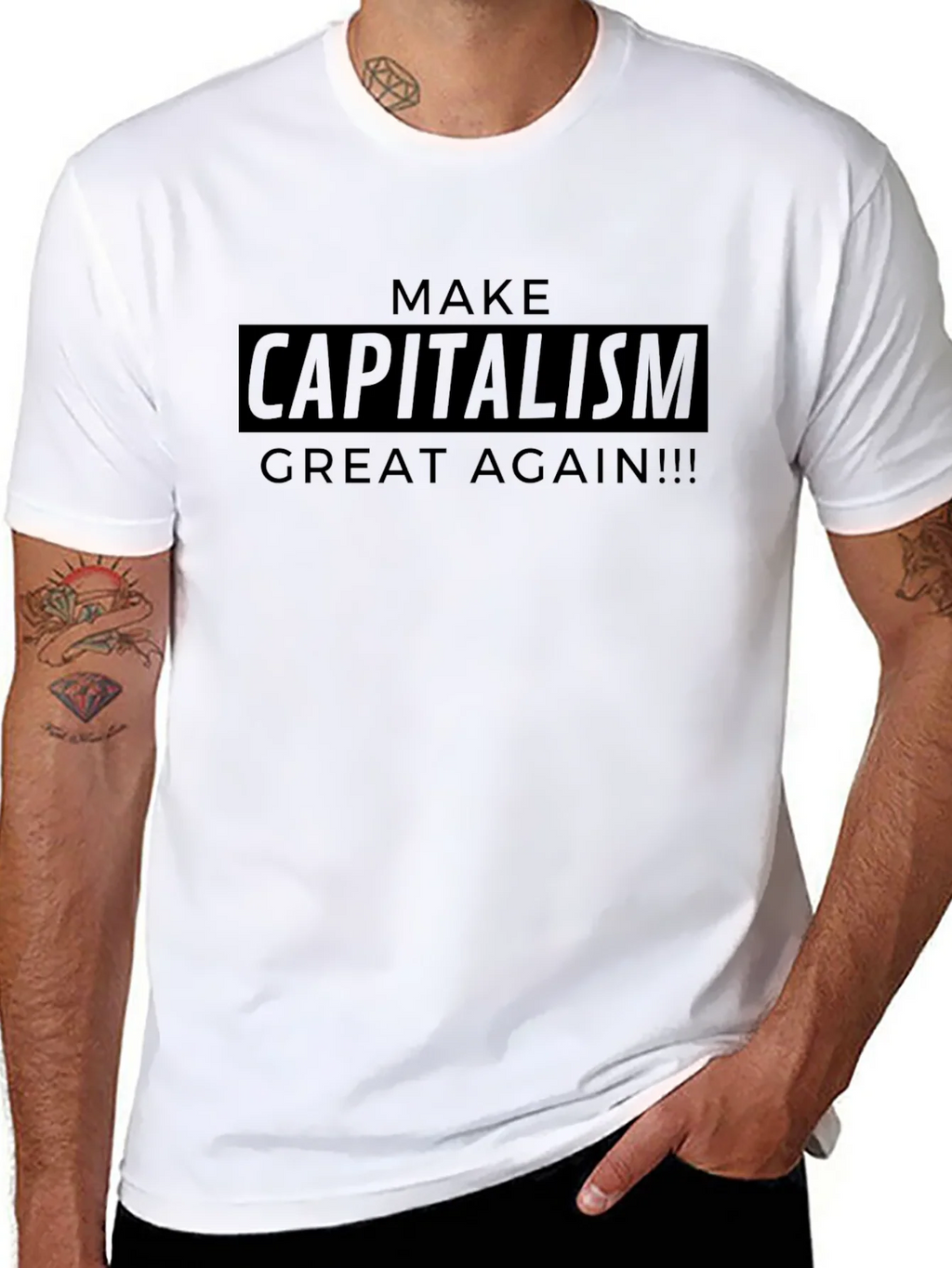 Make Capitalism Great Again Black T-Shirt product image 7