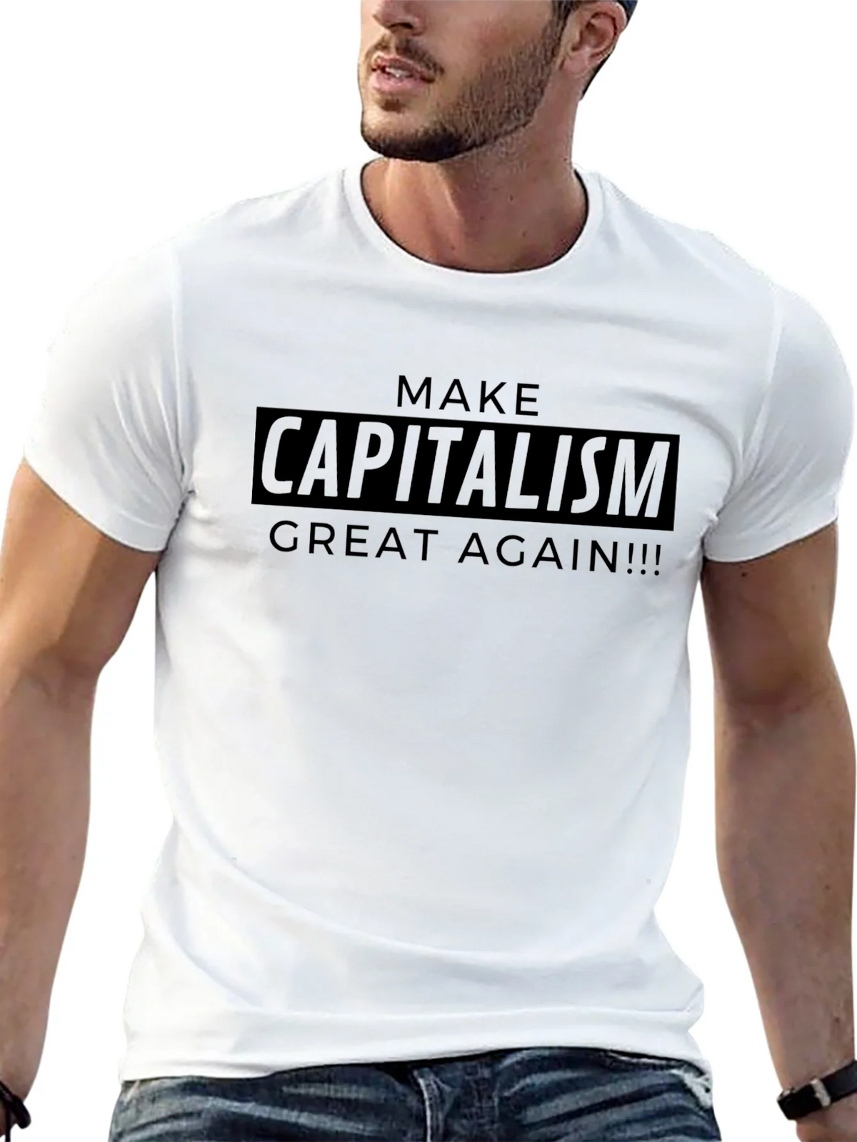 Make Capitalism Great Again Black T-Shirt product image 12