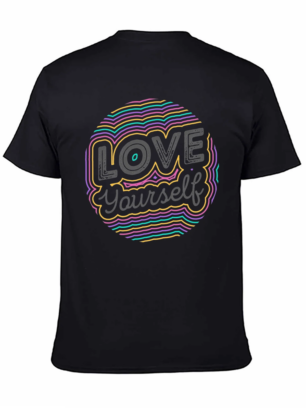 Love Yourself Graphic Tee - Stylish Crew Neck Black T-Shirt product image 4