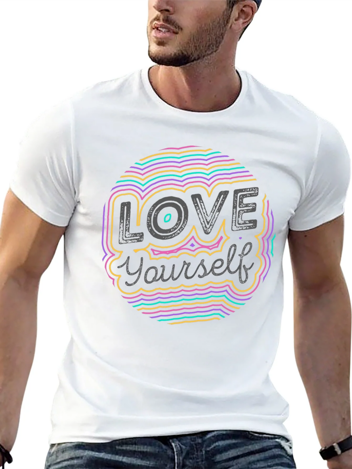 Love Yourself Graphic Tee - Stylish Crew Neck Black T-Shirt product image 12