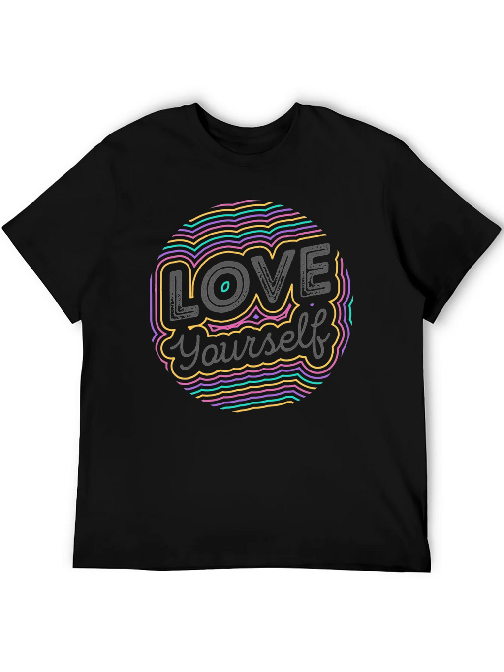 Love Yourself Graphic Tee - Stylish Crew Neck Black T-Shirt product image 5