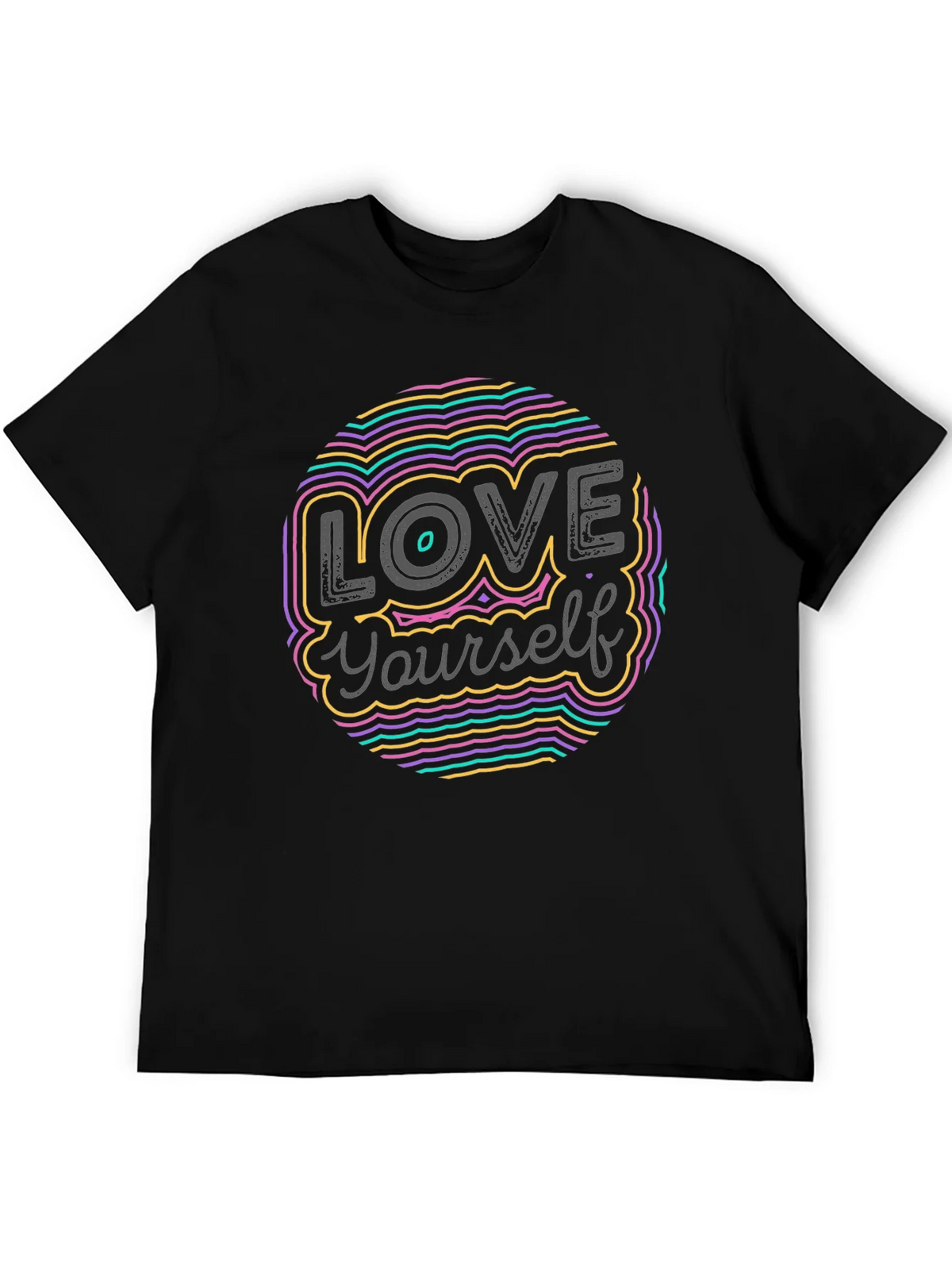 Love Yourself Graphic Tee - Stylish Crew Neck Black T-Shirt product image 5