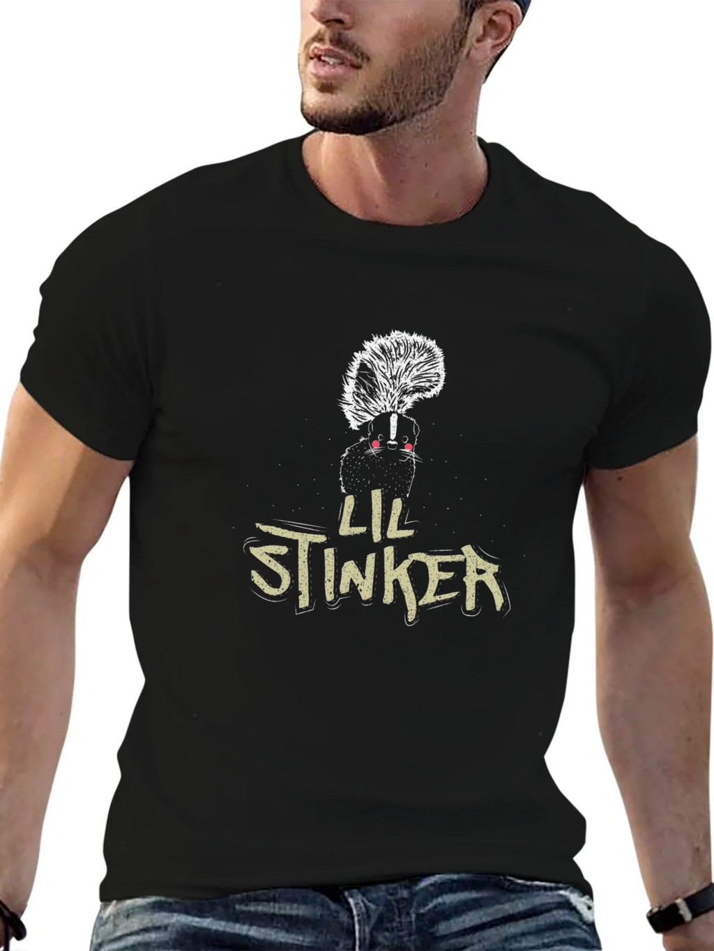 Lil Stinker Skunk Graphic Tee - Black product image 6
