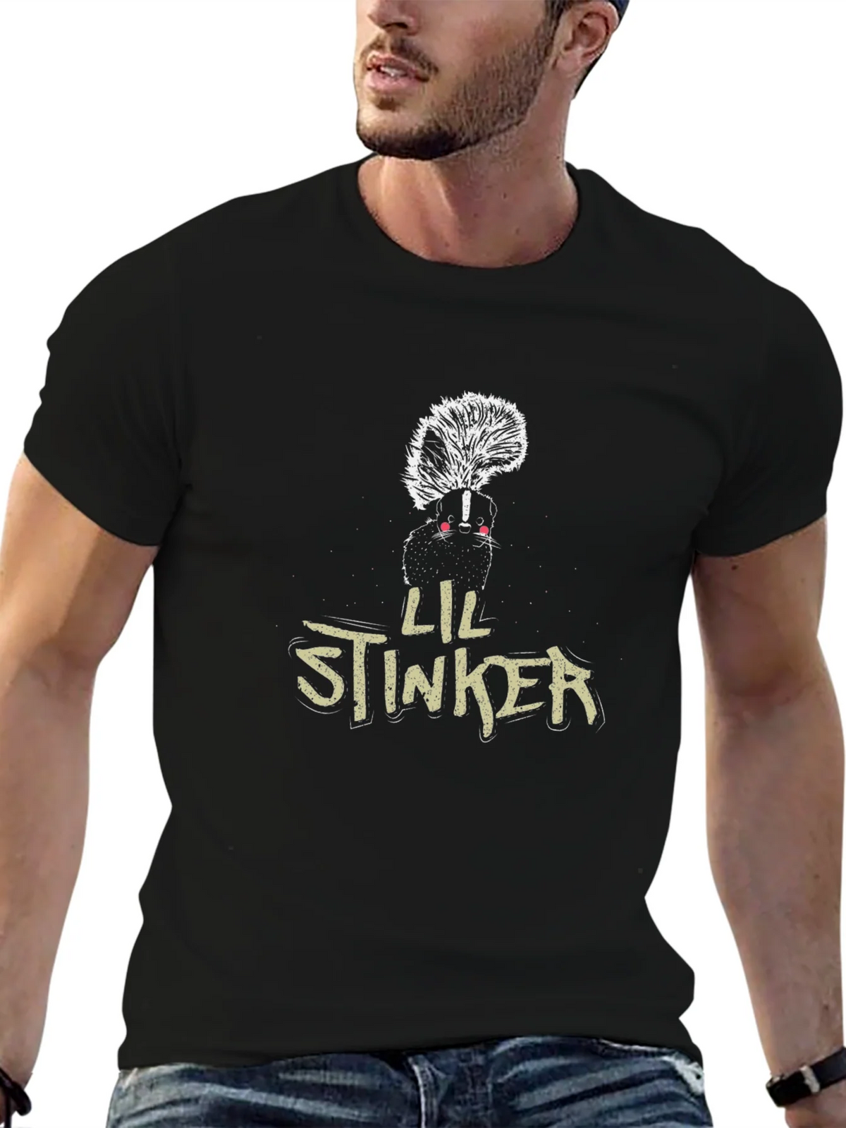 Lil Stinker Skunk Graphic Tee - Black product image 6
