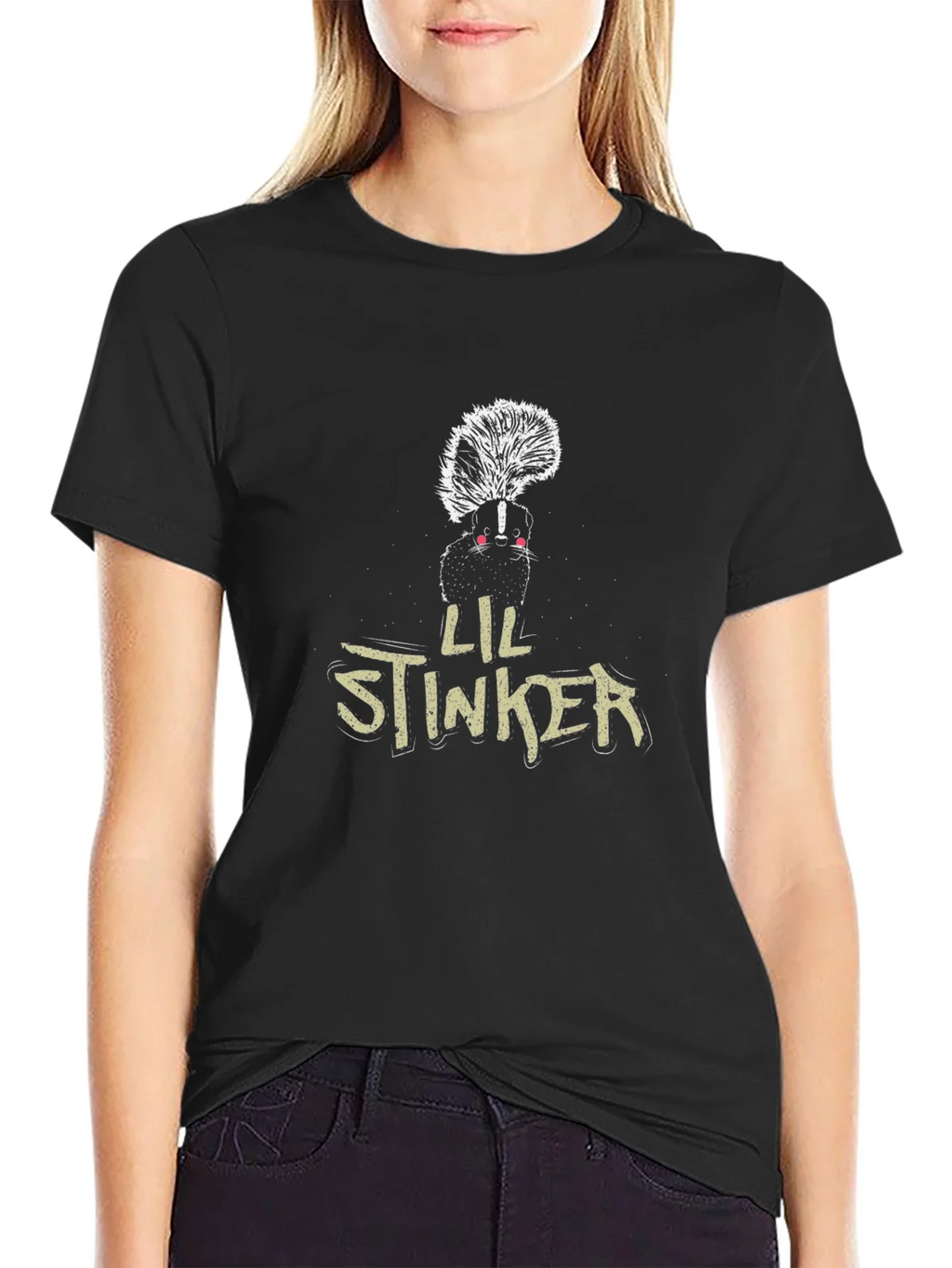 Lil Stinker Skunk Graphic Tee - Black product image 2